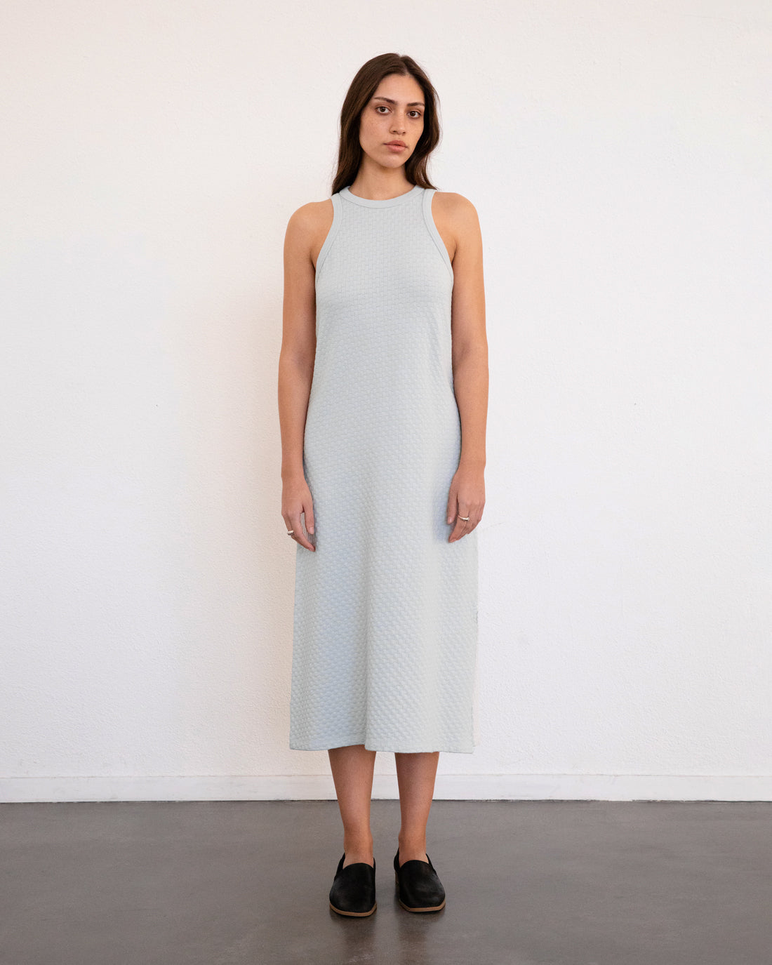 Strick Sommerkleid Bio Baumwolle - Grau