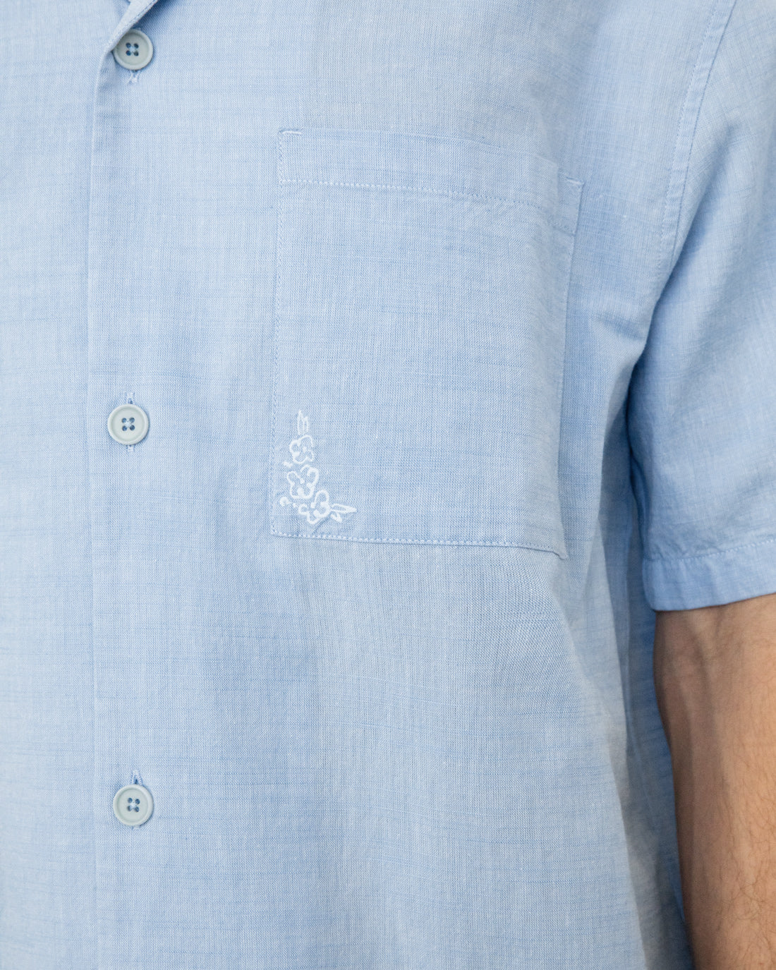 Bowling Shirt Bio Baumwolle - Hellblau