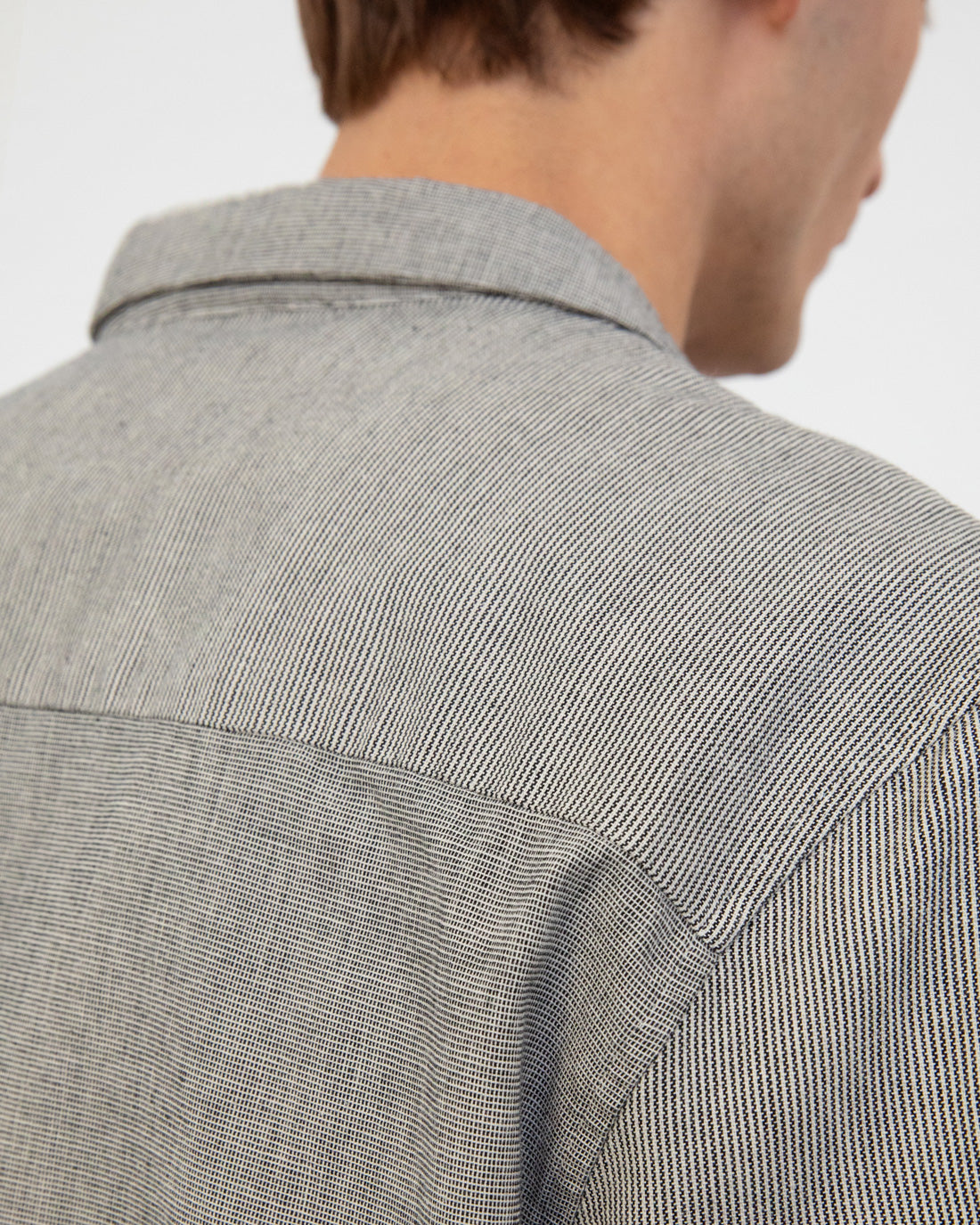 Bowling Shirt Bio Baumwolle - Grau Gestreift