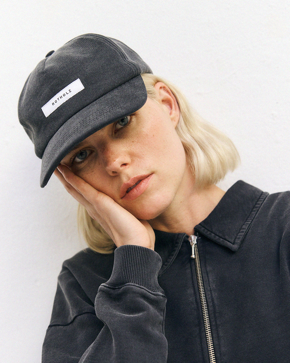 Fleece Floppy Cap Bio Baumwolle - Washed Black
