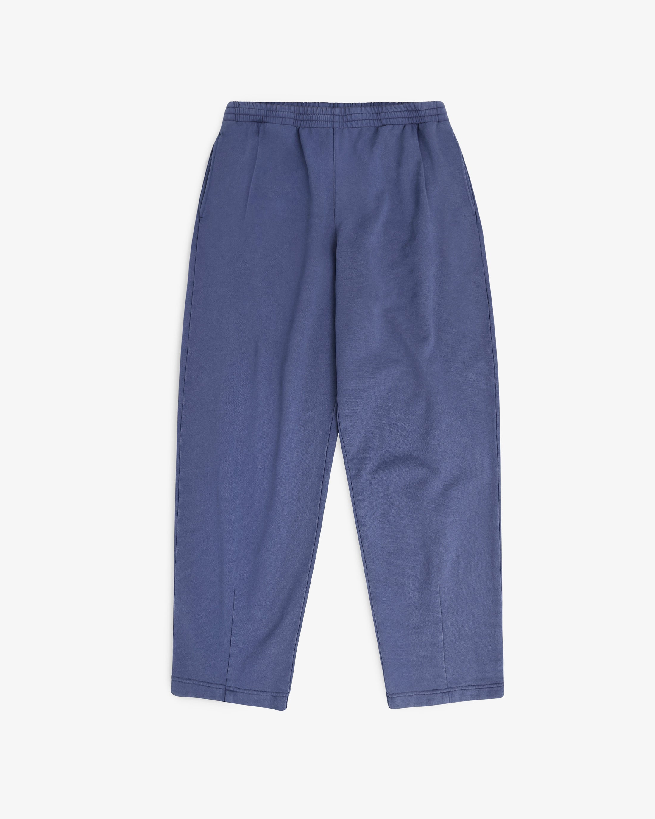 Weite Sweatpant mit Bundfalte Bio Baumwolle - Blau