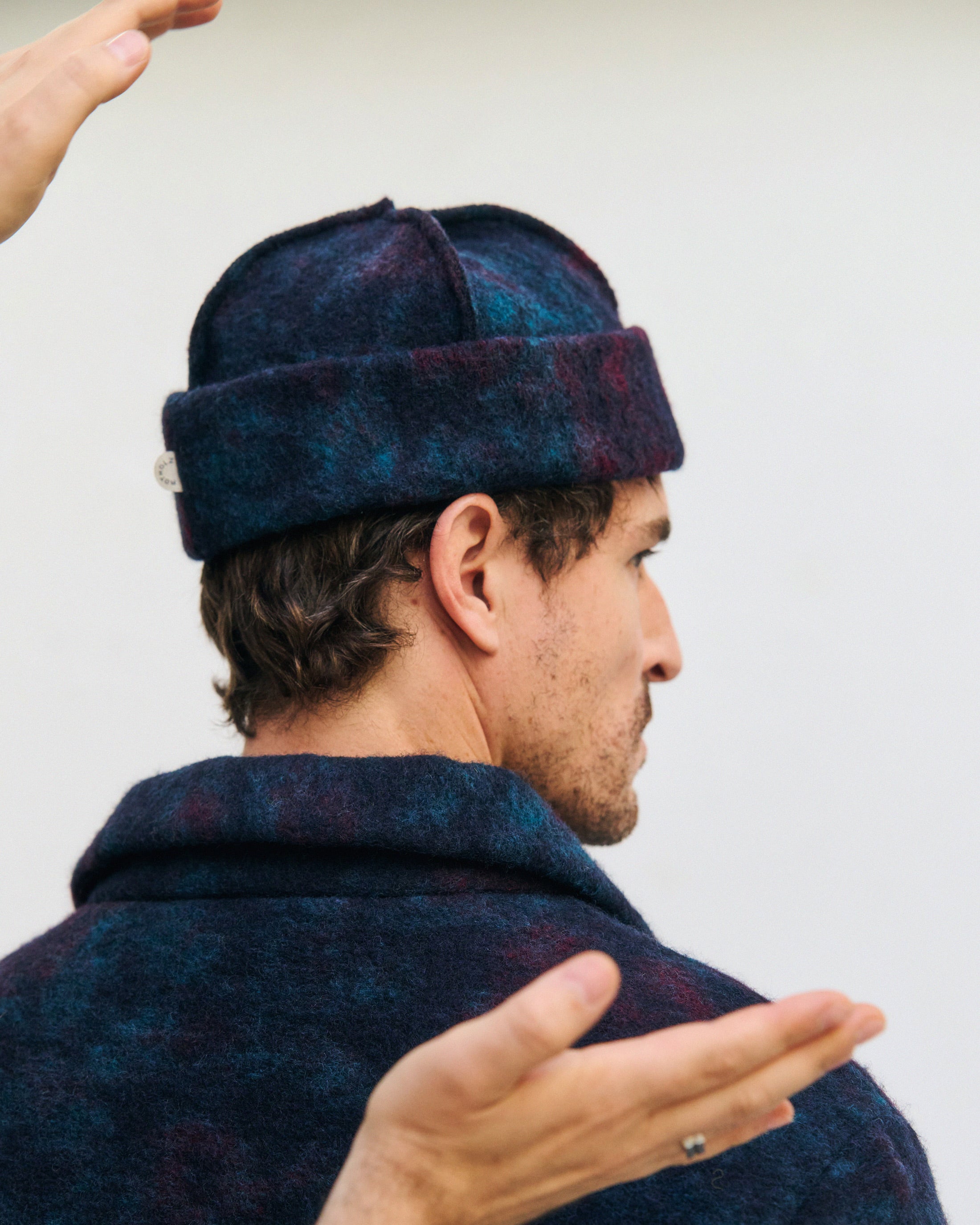 Workwear Jacke Bio Wollmischung - Blau Melange