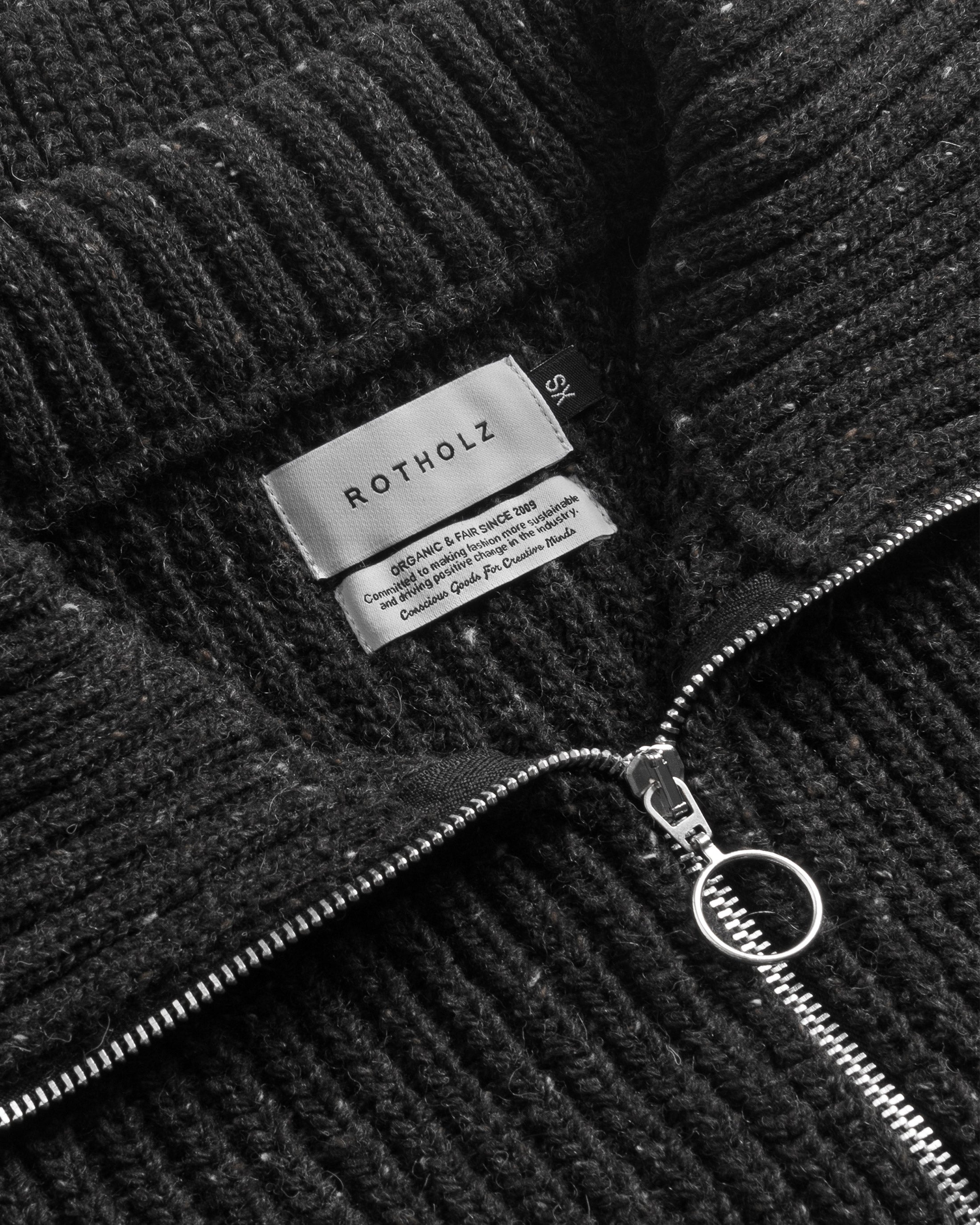 Chunky Strick Troyer Merinowolle - Schwarz