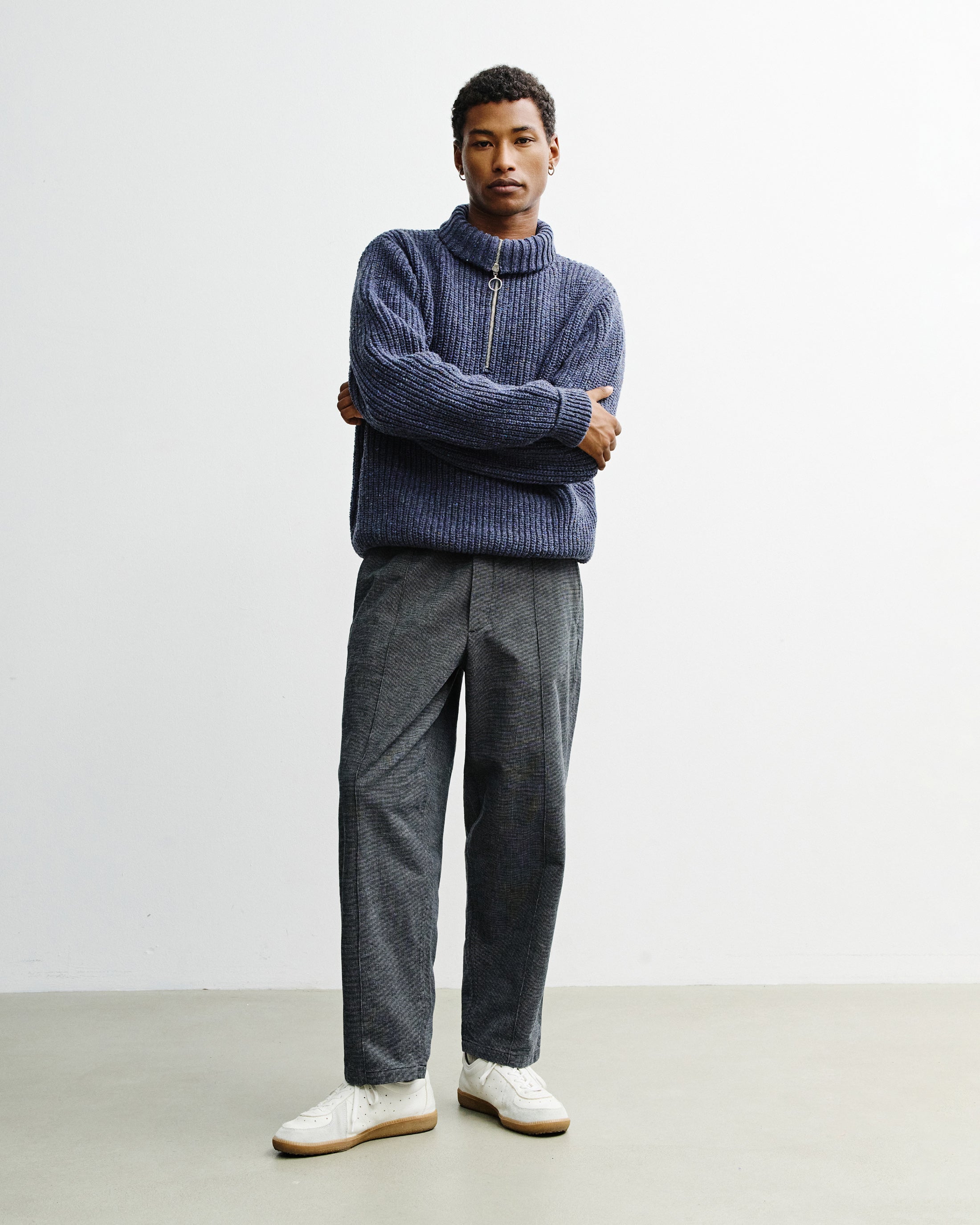 Chunky Strick Troyer Merinowolle - Blau