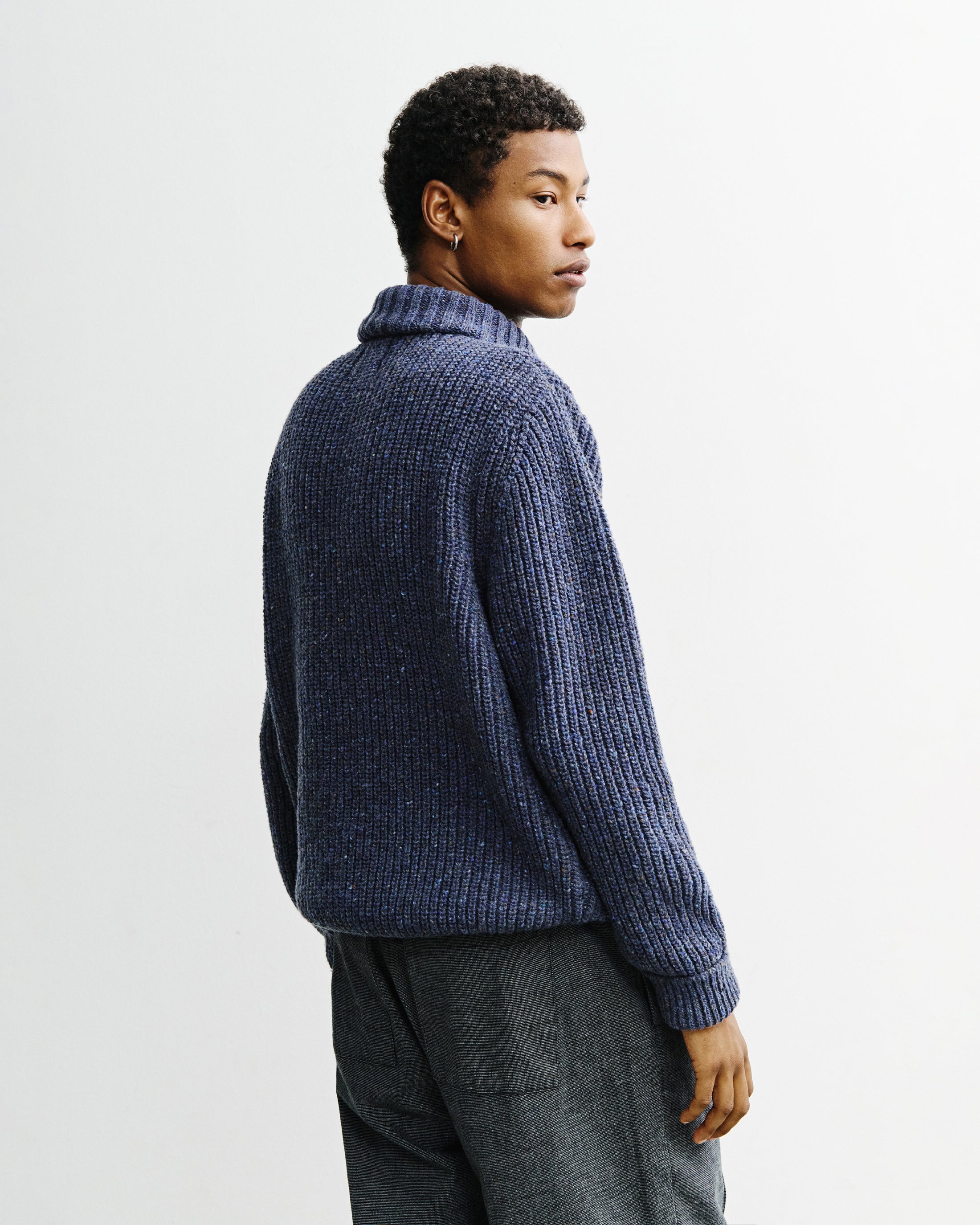 Chunky Strick Troyer Merinowolle - Blau