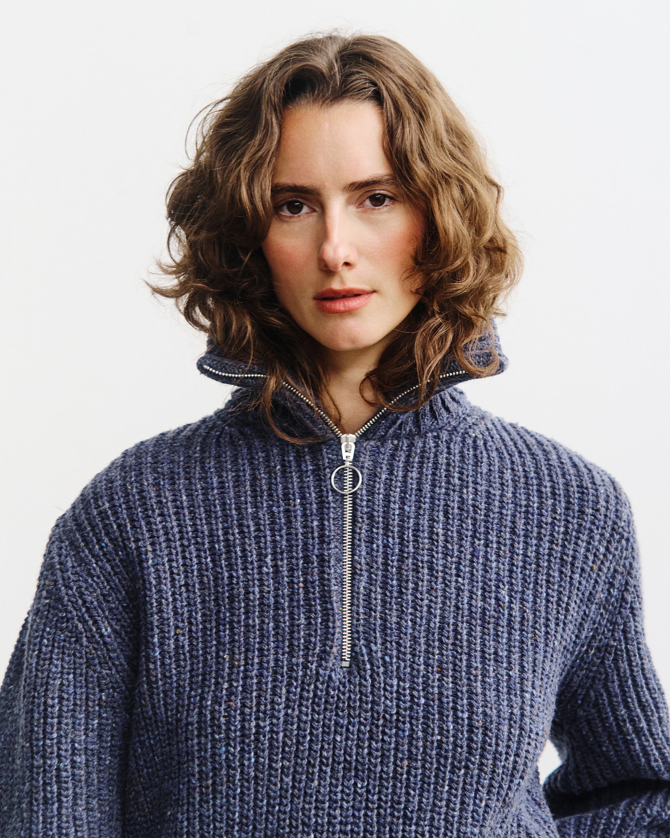 Chunky Strick Troyer Merinowolle - Blau