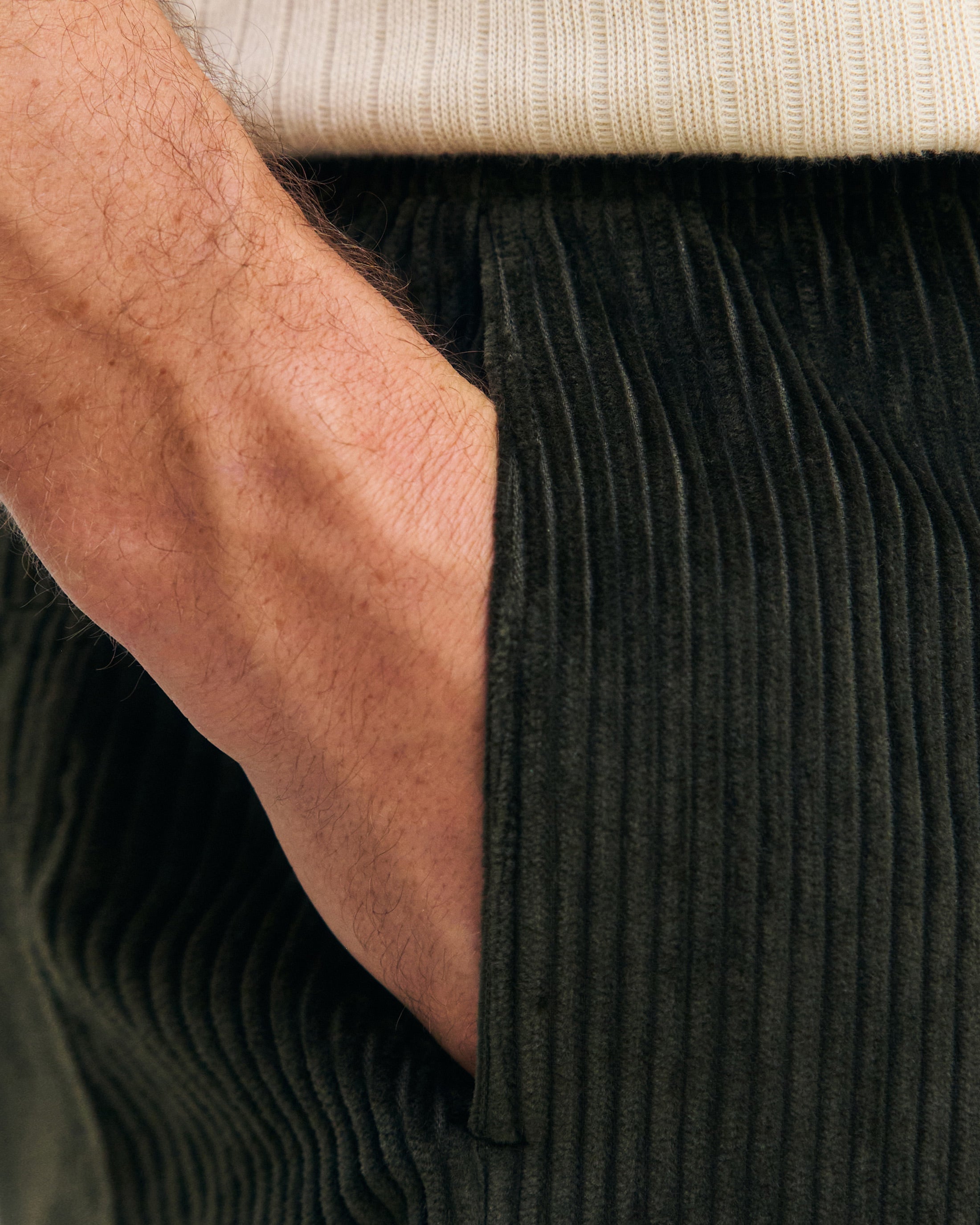 Weite Cord Hose Bio Baumwolle - Dunkelgrün