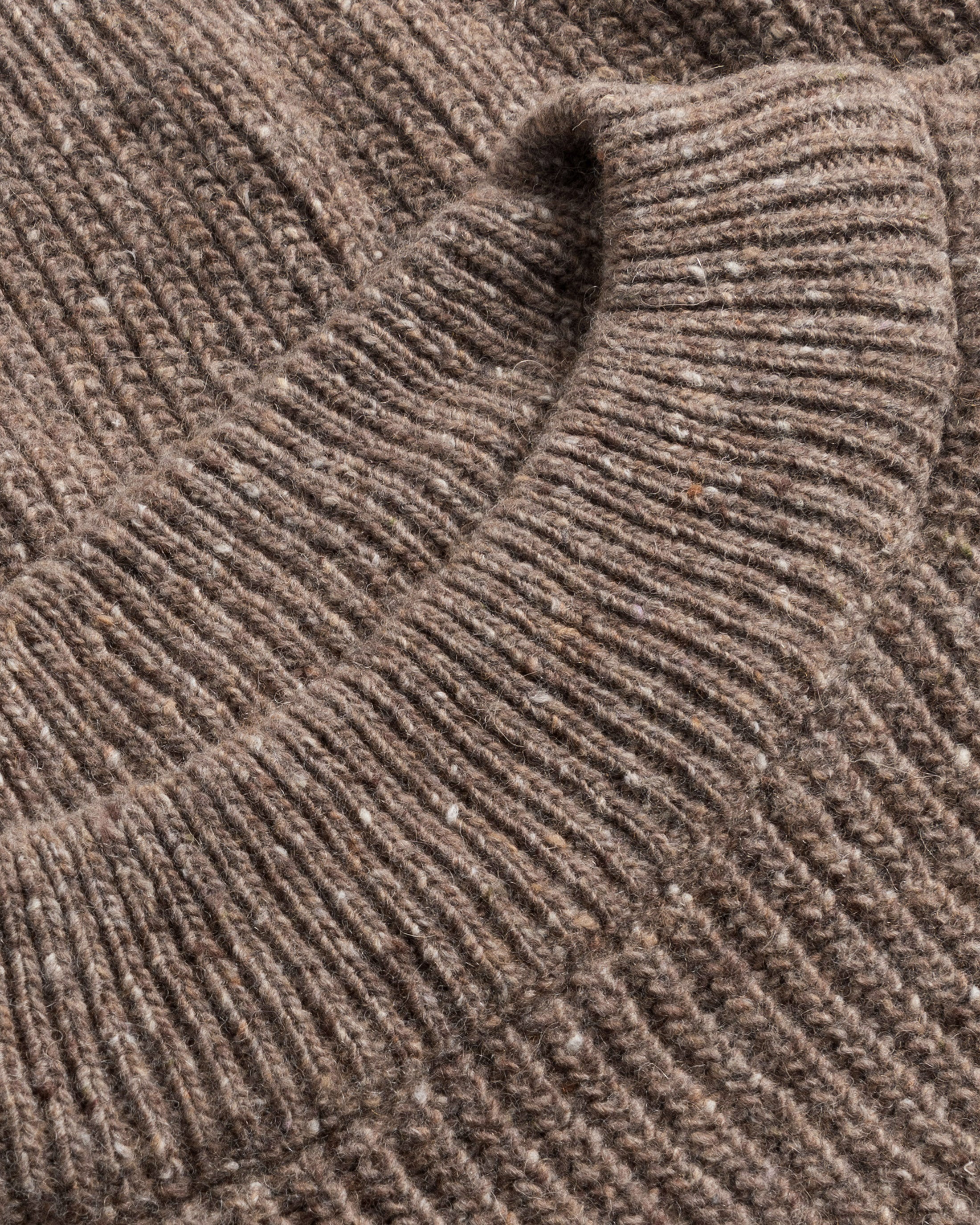 Kurzer Strickpullover Merinowolle - Braun