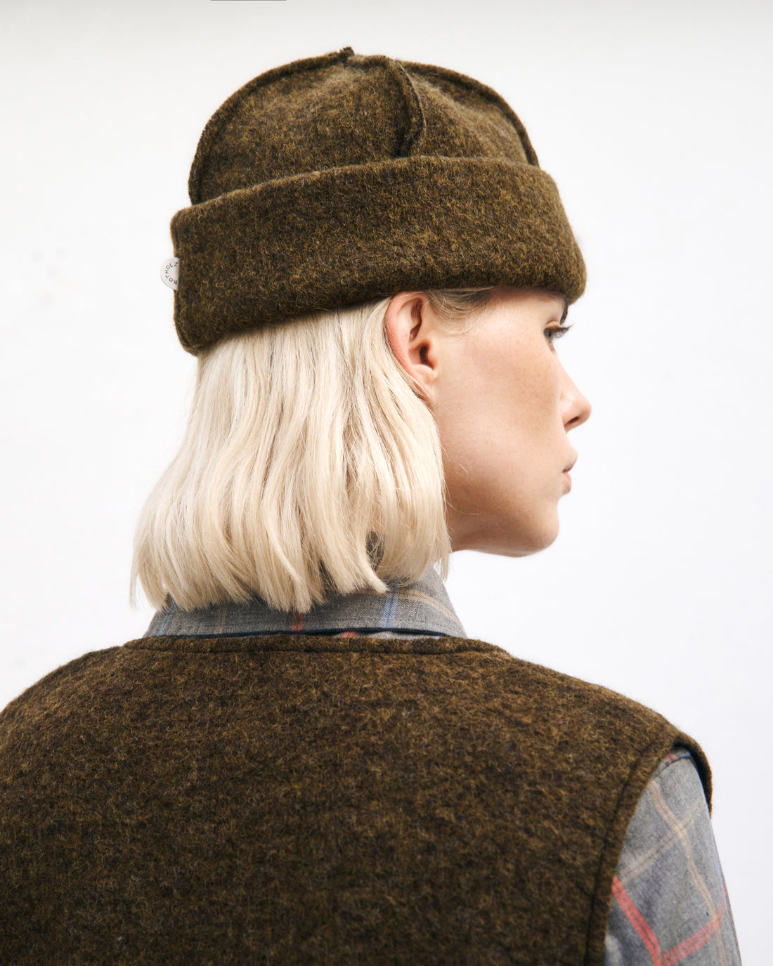 Kurze Weste Bio Wolle - Dunkelgrün