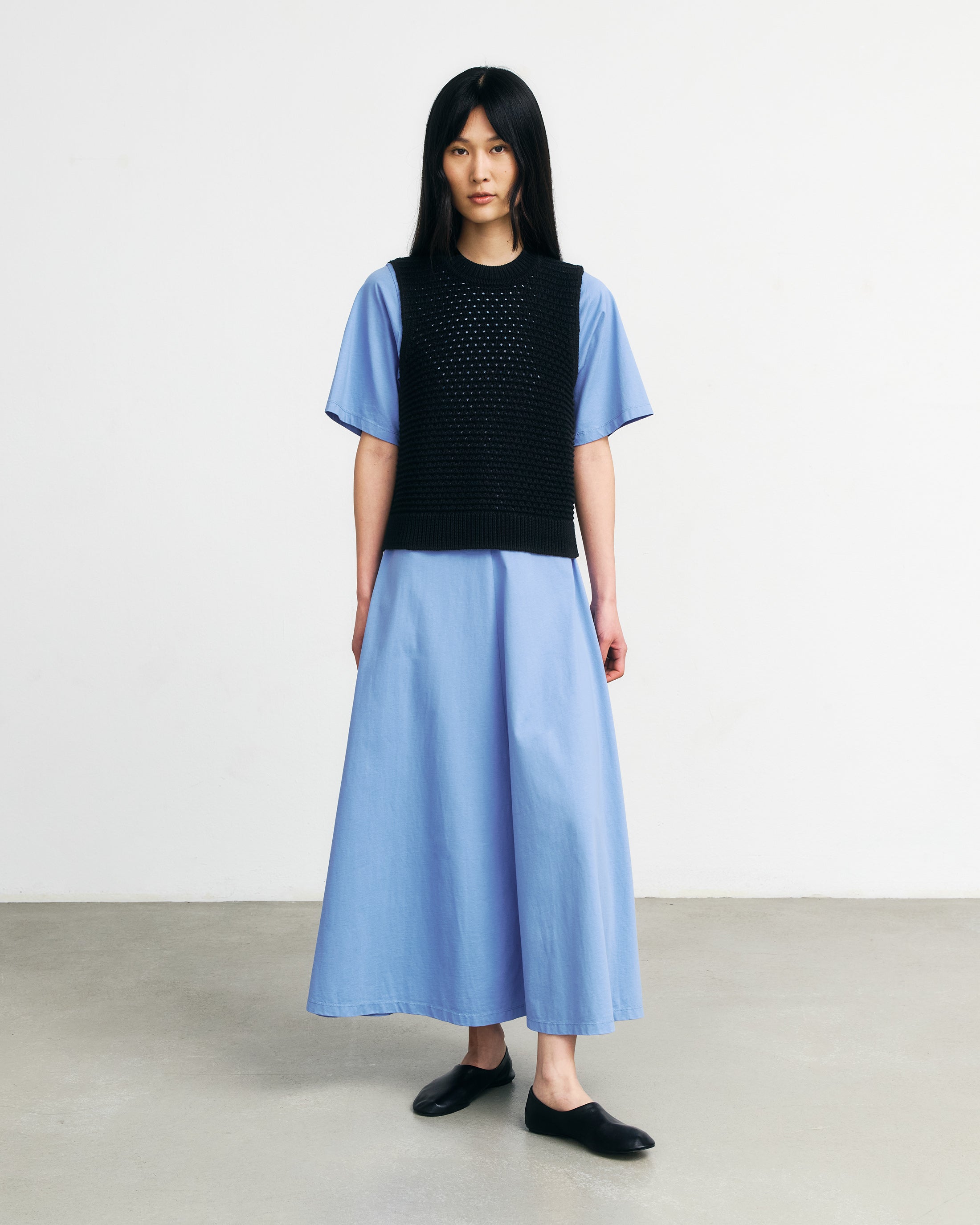 Kurze Strickweste Bio Baumwolle - Schwarz