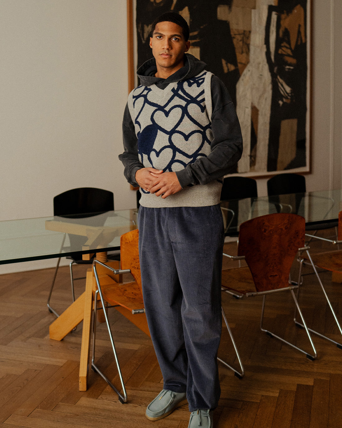 Affection Strick Weste Recycelte Wolle - Hellgrau