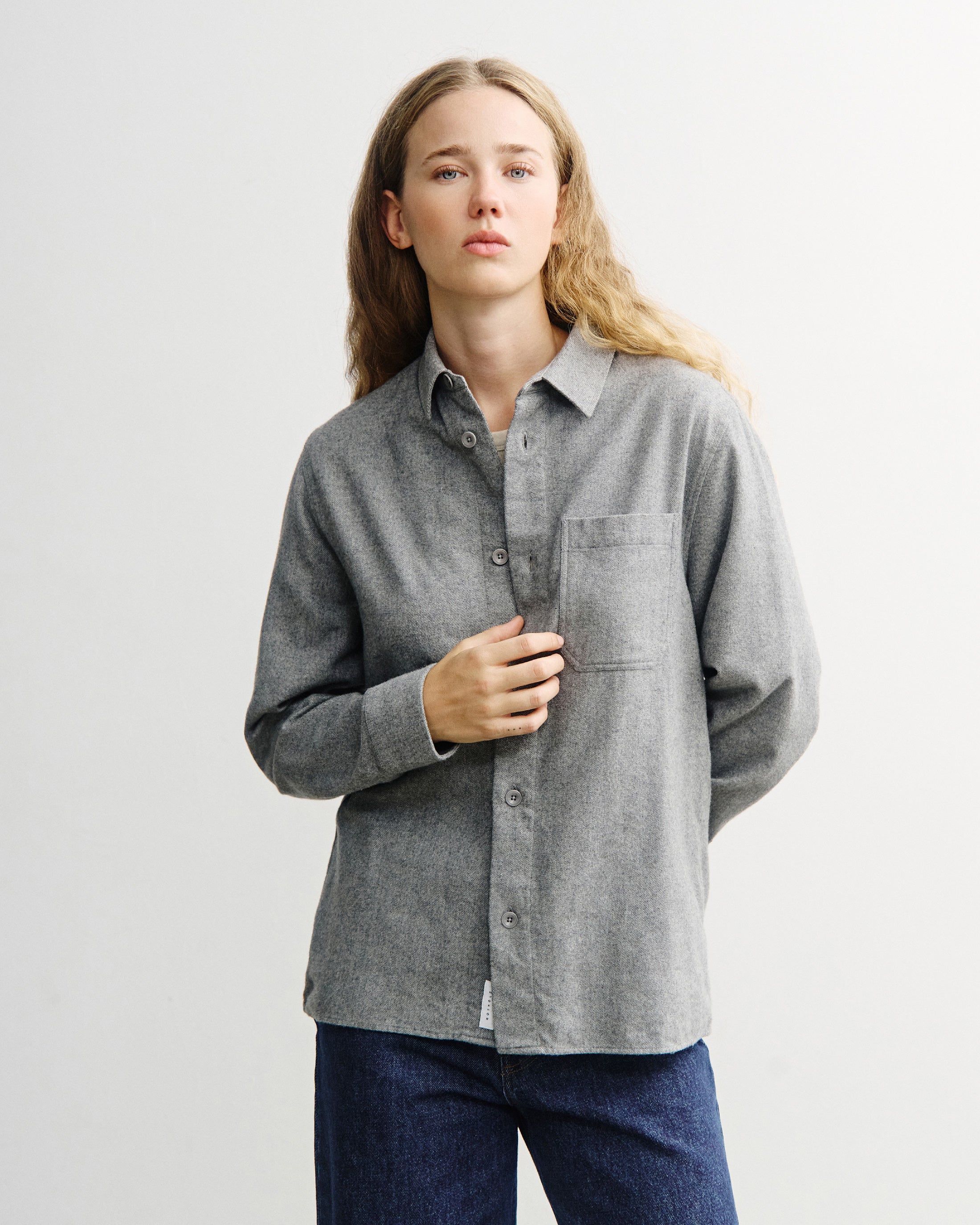 Flanell Hemd Bio Baumwolle - Grau