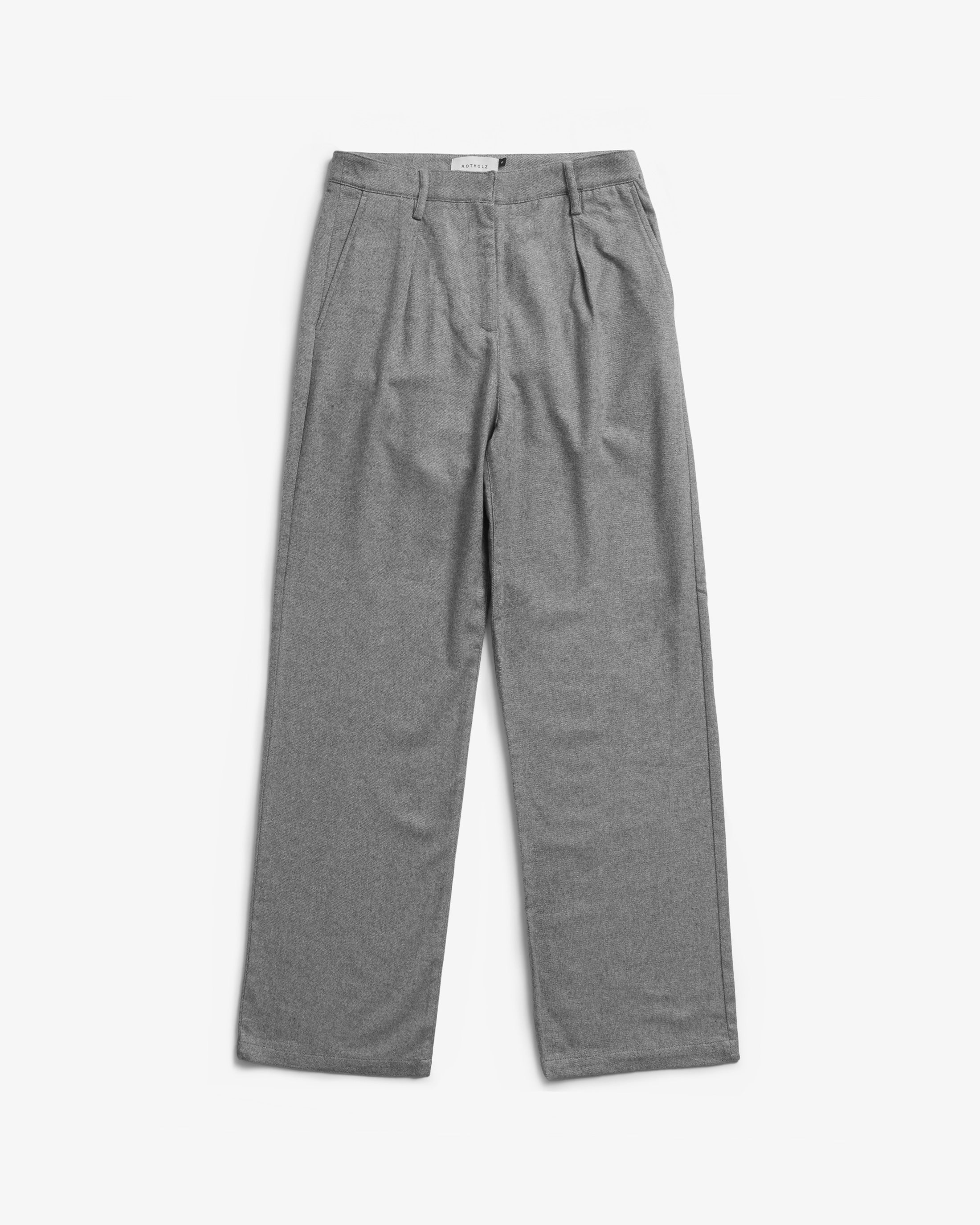 High-Waist Flanellhose Bio Baumwolle - Grau