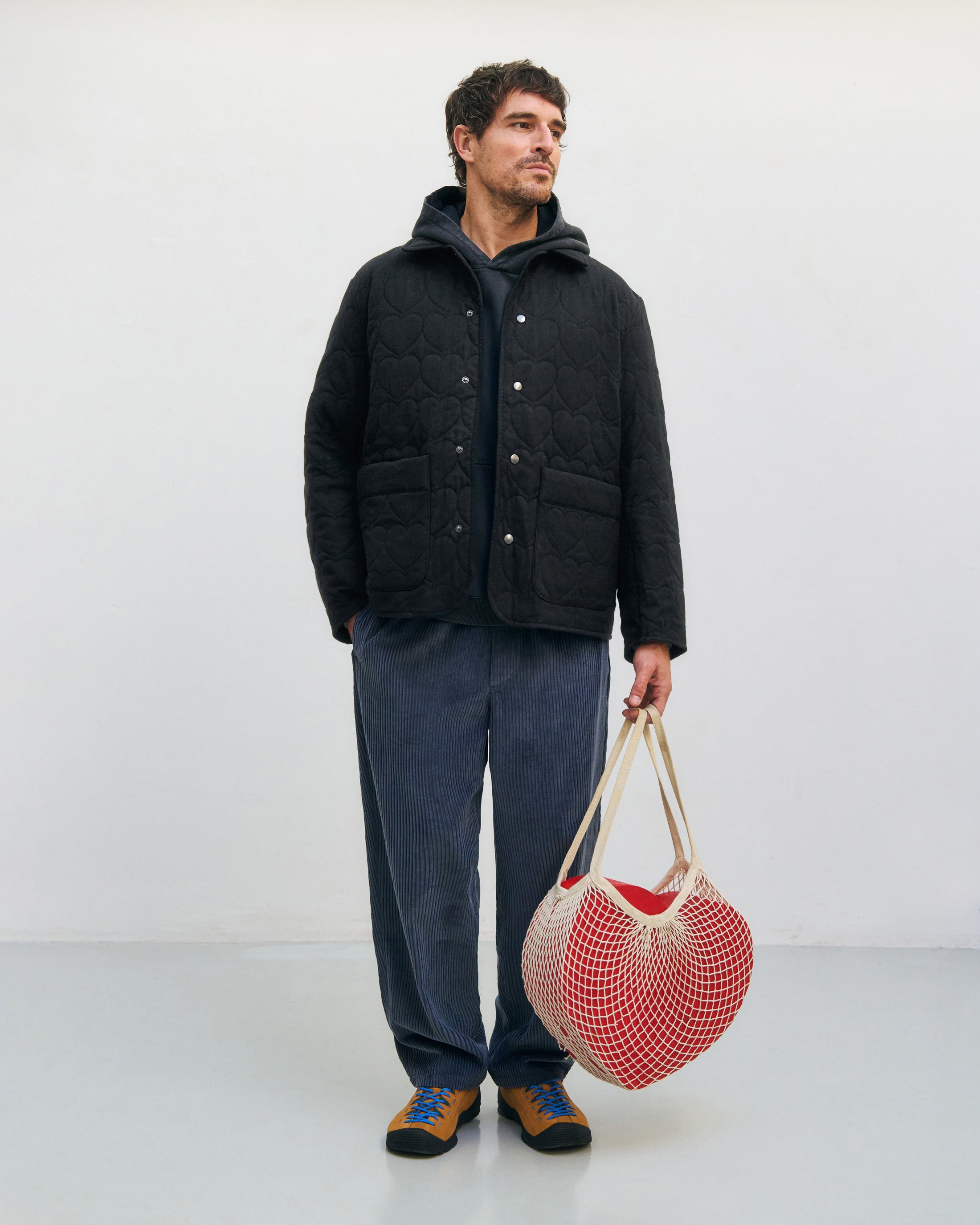 Flanell Steppjacke Bio Baumwolle - Schwarz