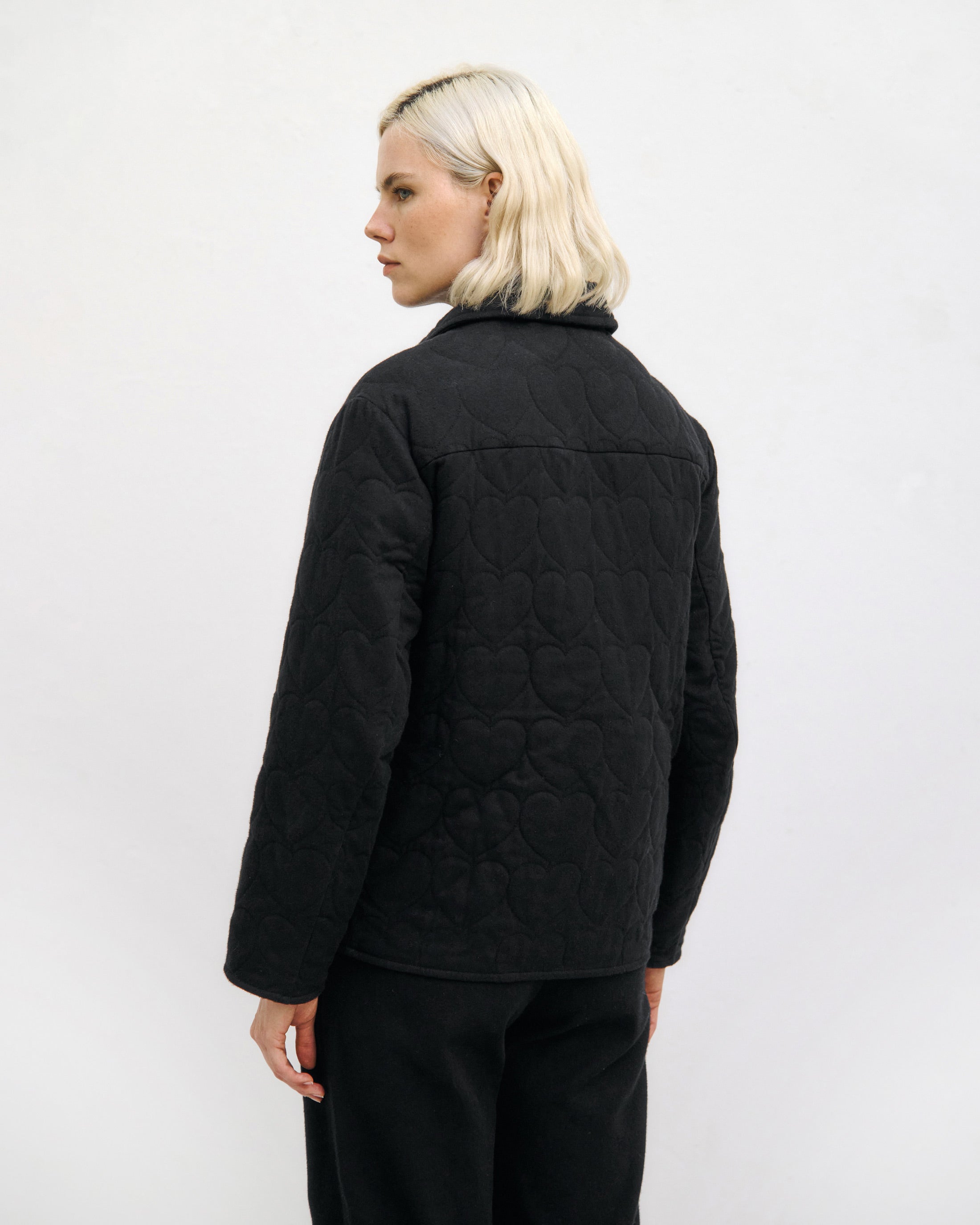 Flanell Steppjacke Bio Baumwolle - Schwarz