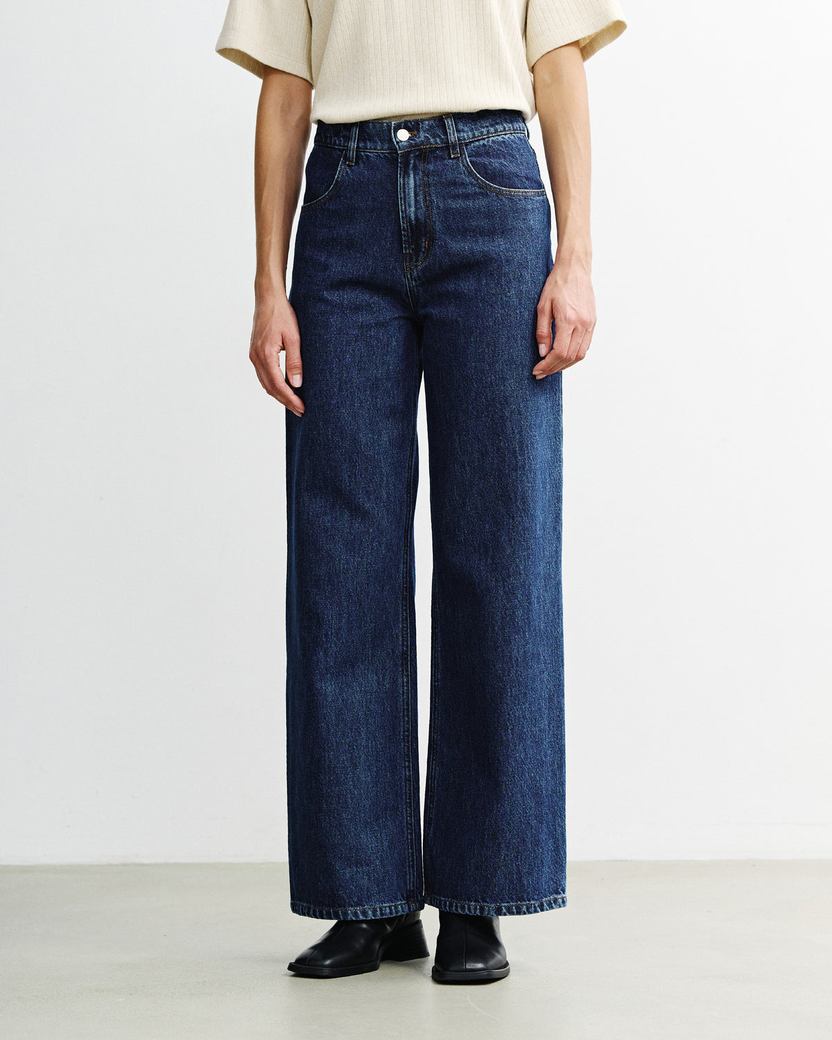 Flared Leg Jeans Bio Baumwolle - Dunkelblau