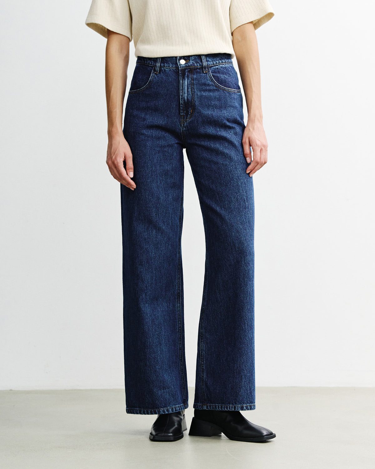 Flared Leg Jeans Bio Baumwolle - Dunkelblau