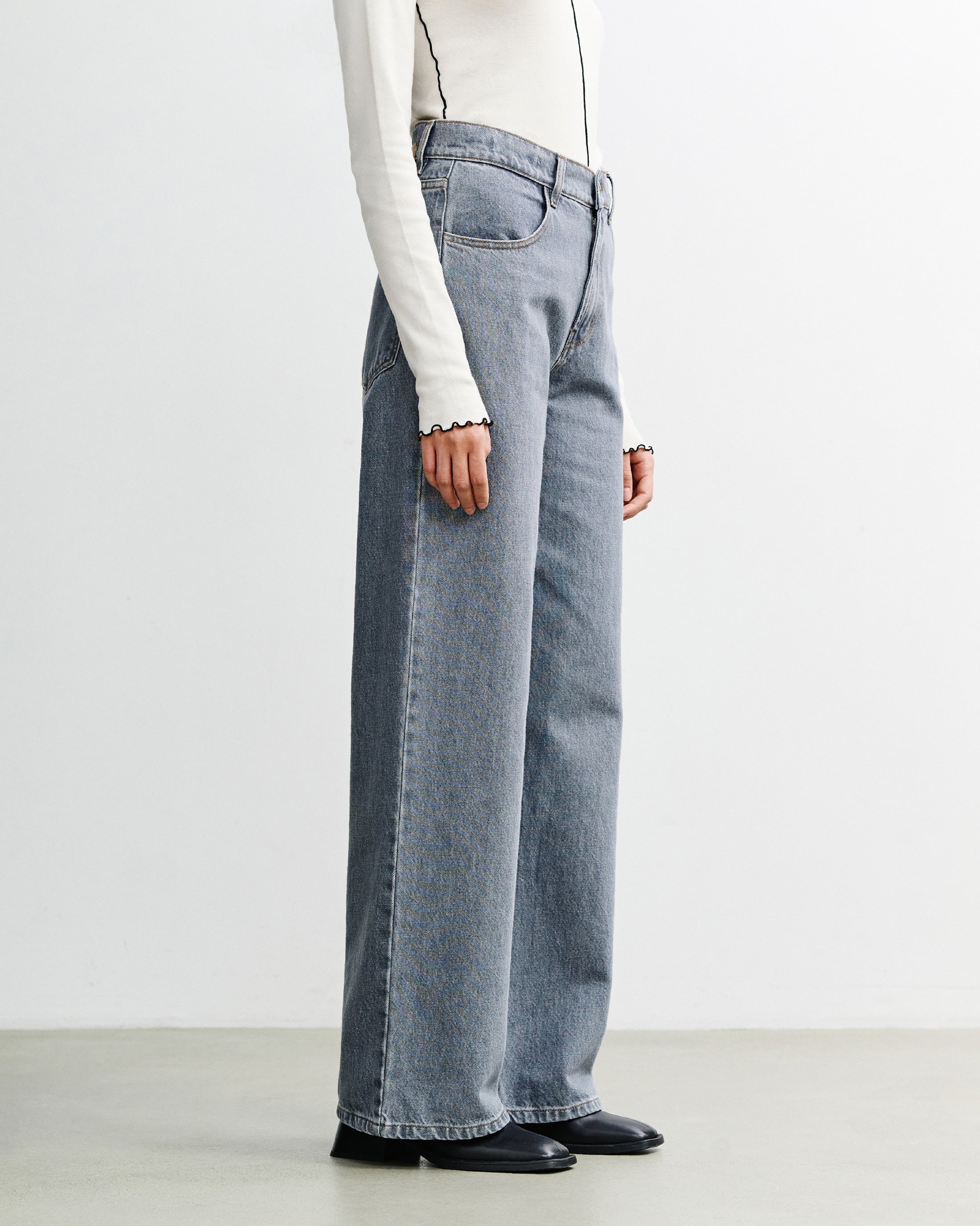 Flared Leg Jeans Bio Baumwolle - Grau