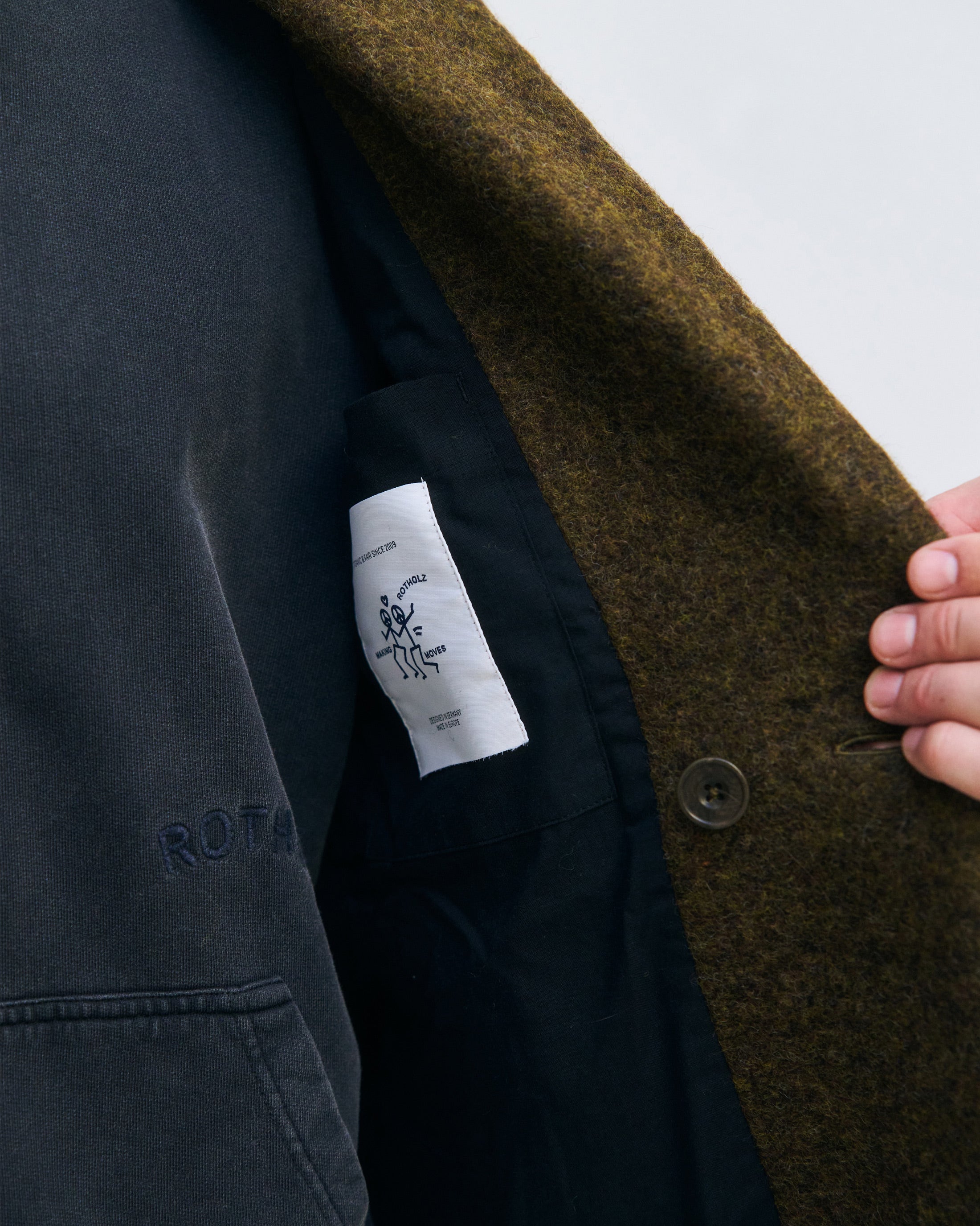 Mantel Bio Wollmischung - Dunkelgrün