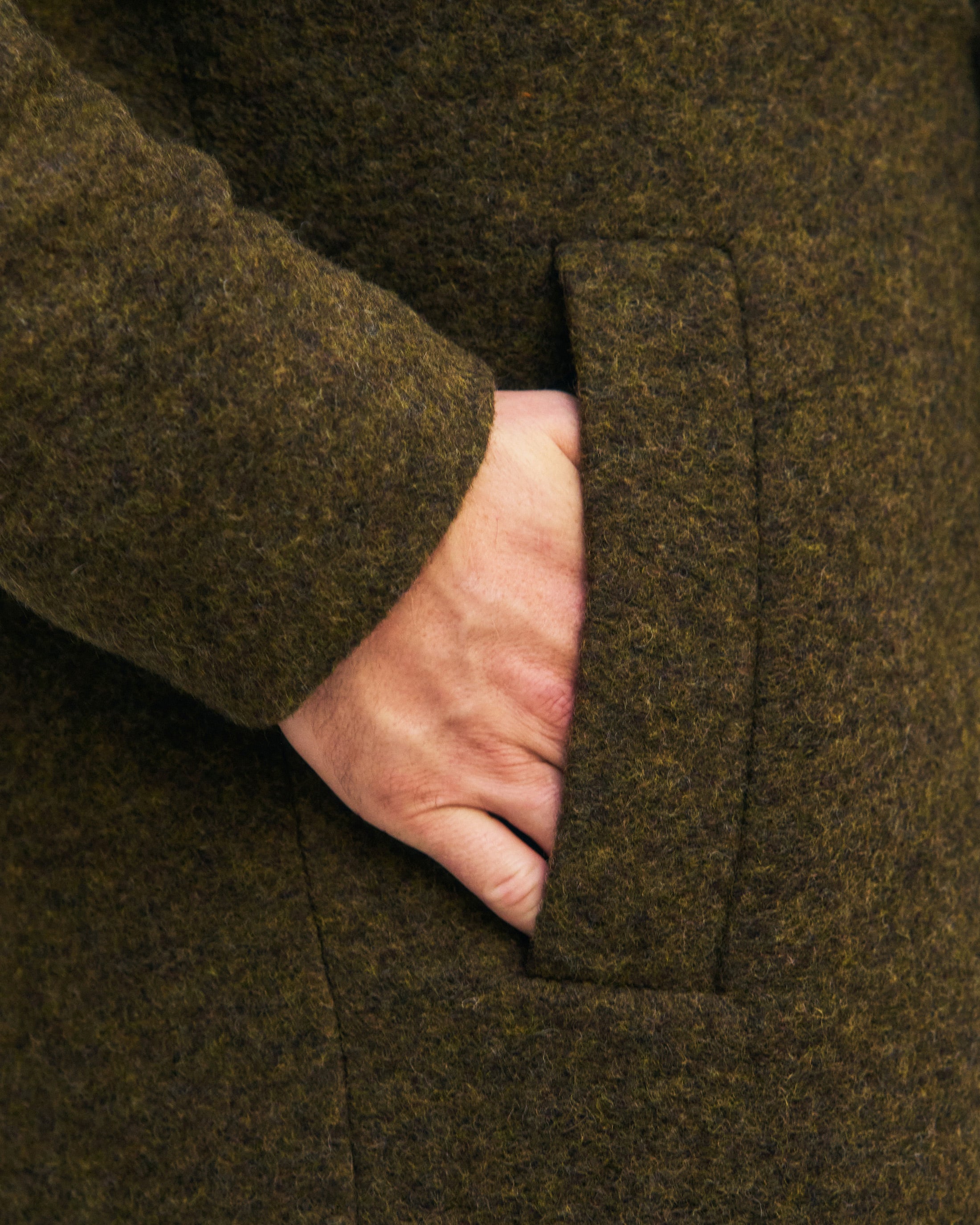 Mantel Bio Wollmischung - Dunkelgrün