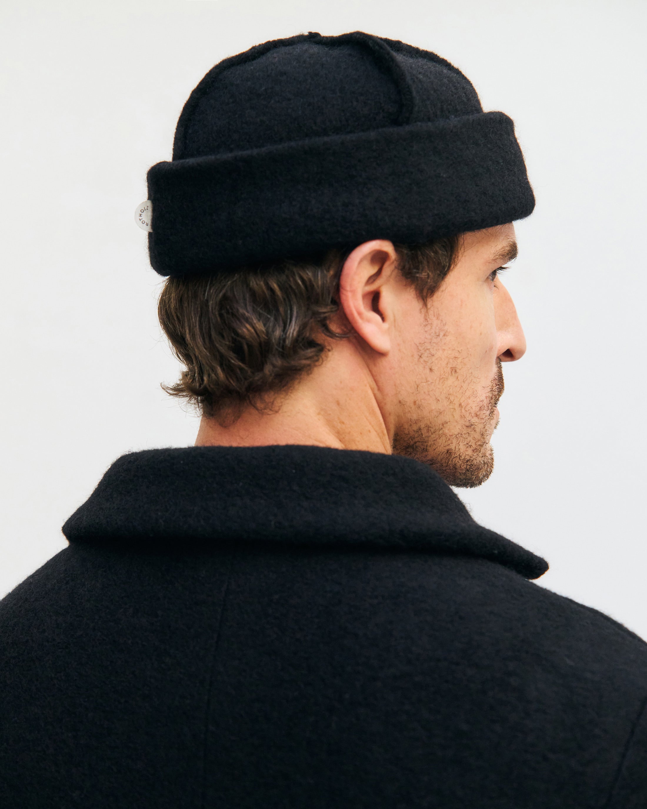 Mantel Bio Wollmischung - Schwarz