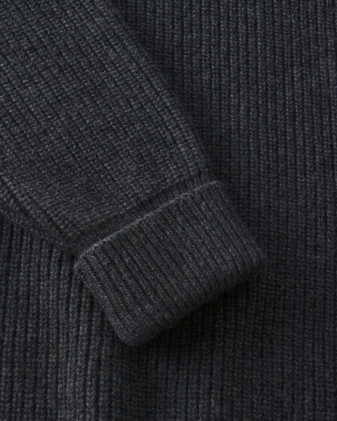 Schwerer Strick Troyer Recycelte Wolle - Anthrazit