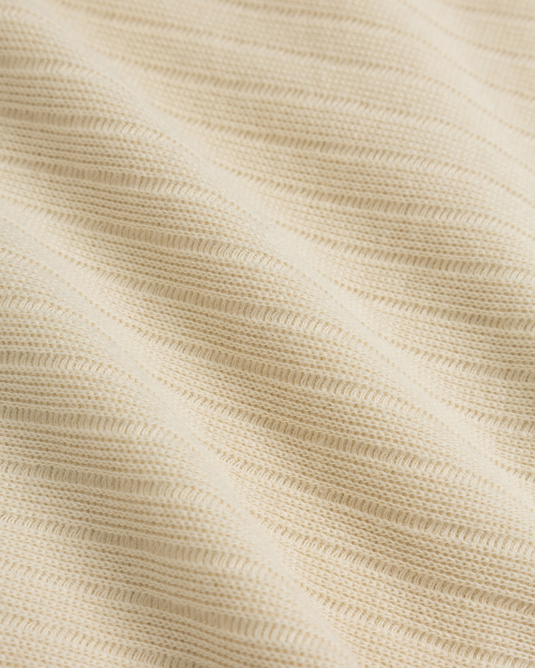 Schweres Geripptes T-Shirt Bio Baumwolle - Creme