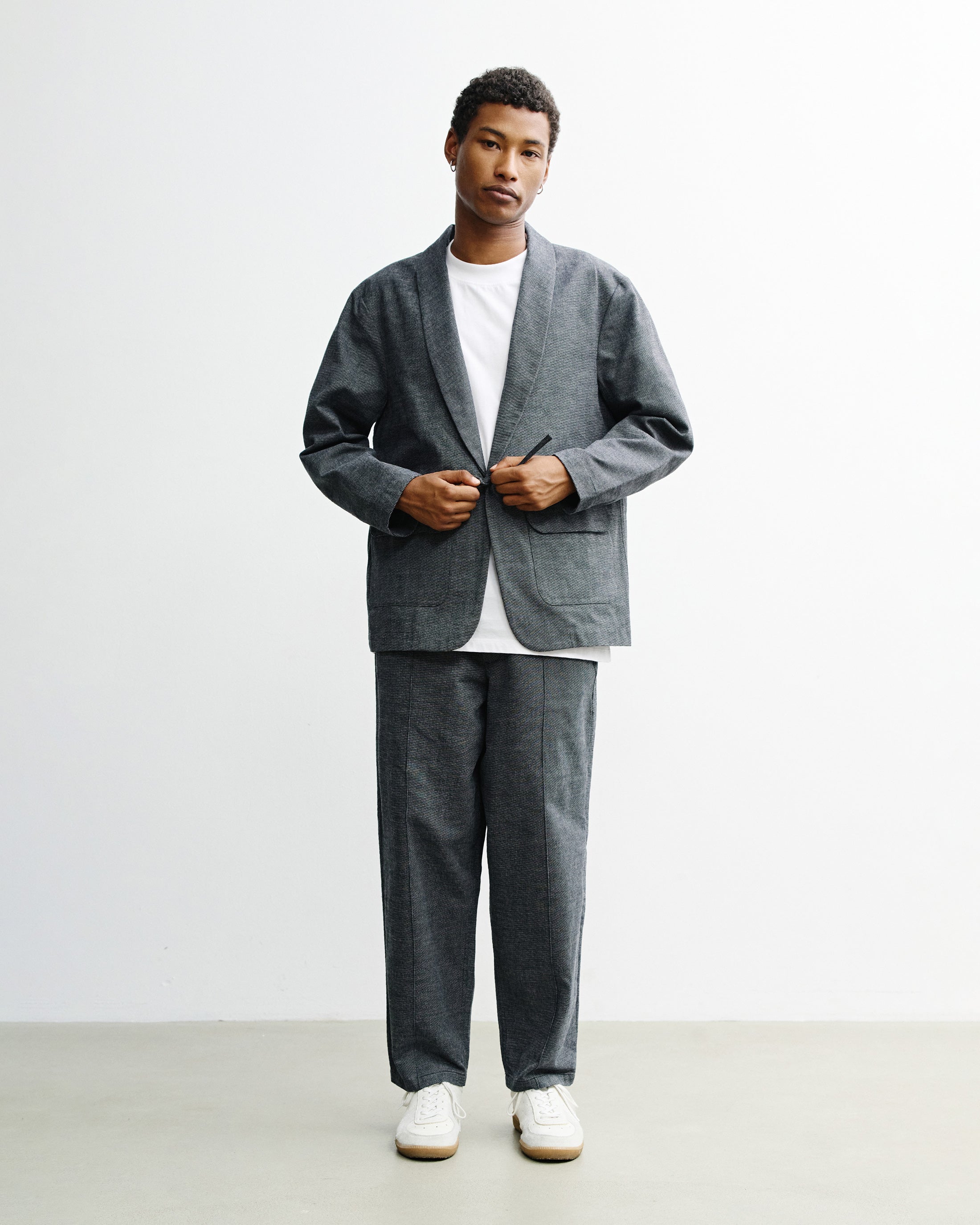Kimono Blazer Bio Baumwolle - Grau Melange