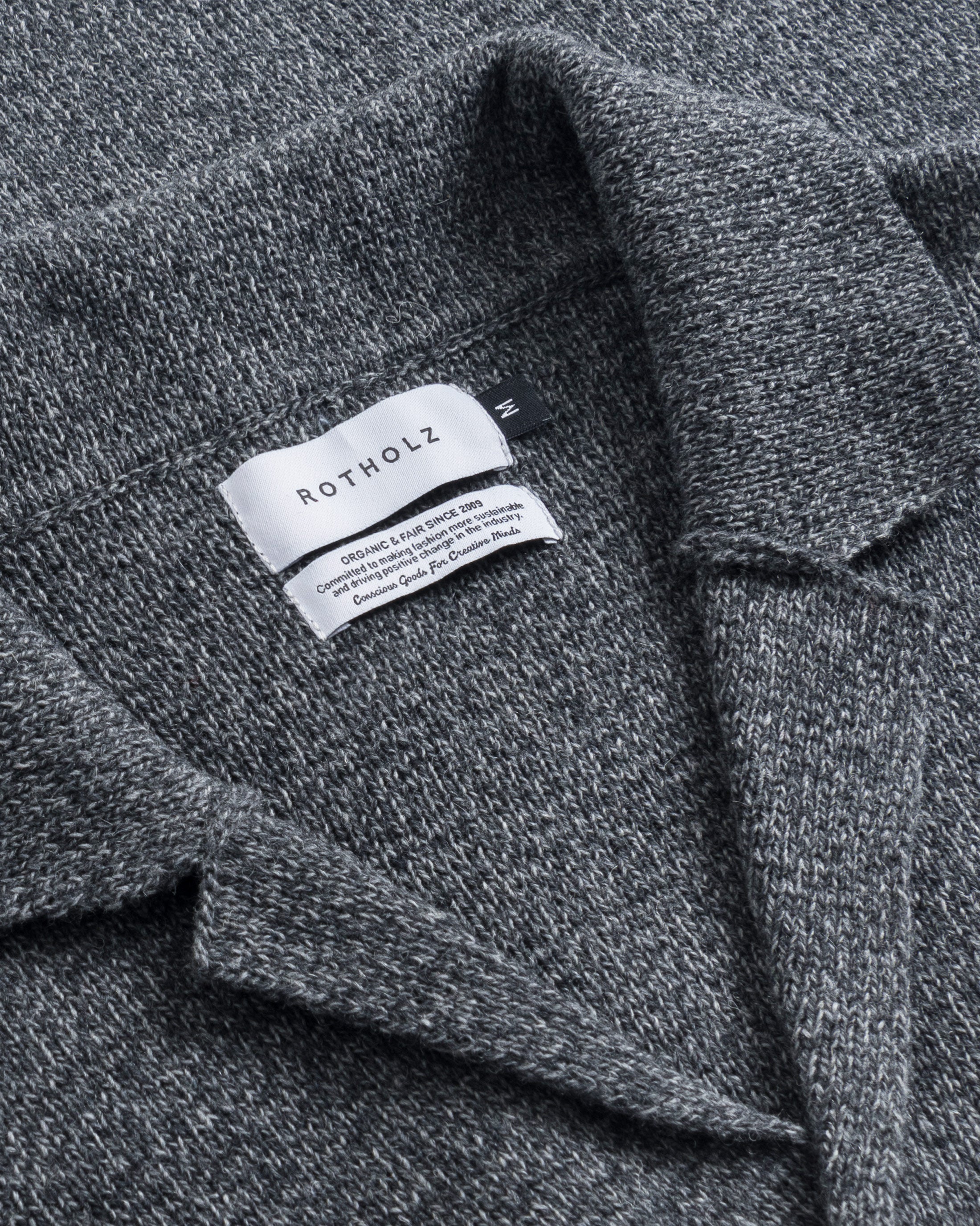 Strickjacke Recycelte Wolle - Grau Melange