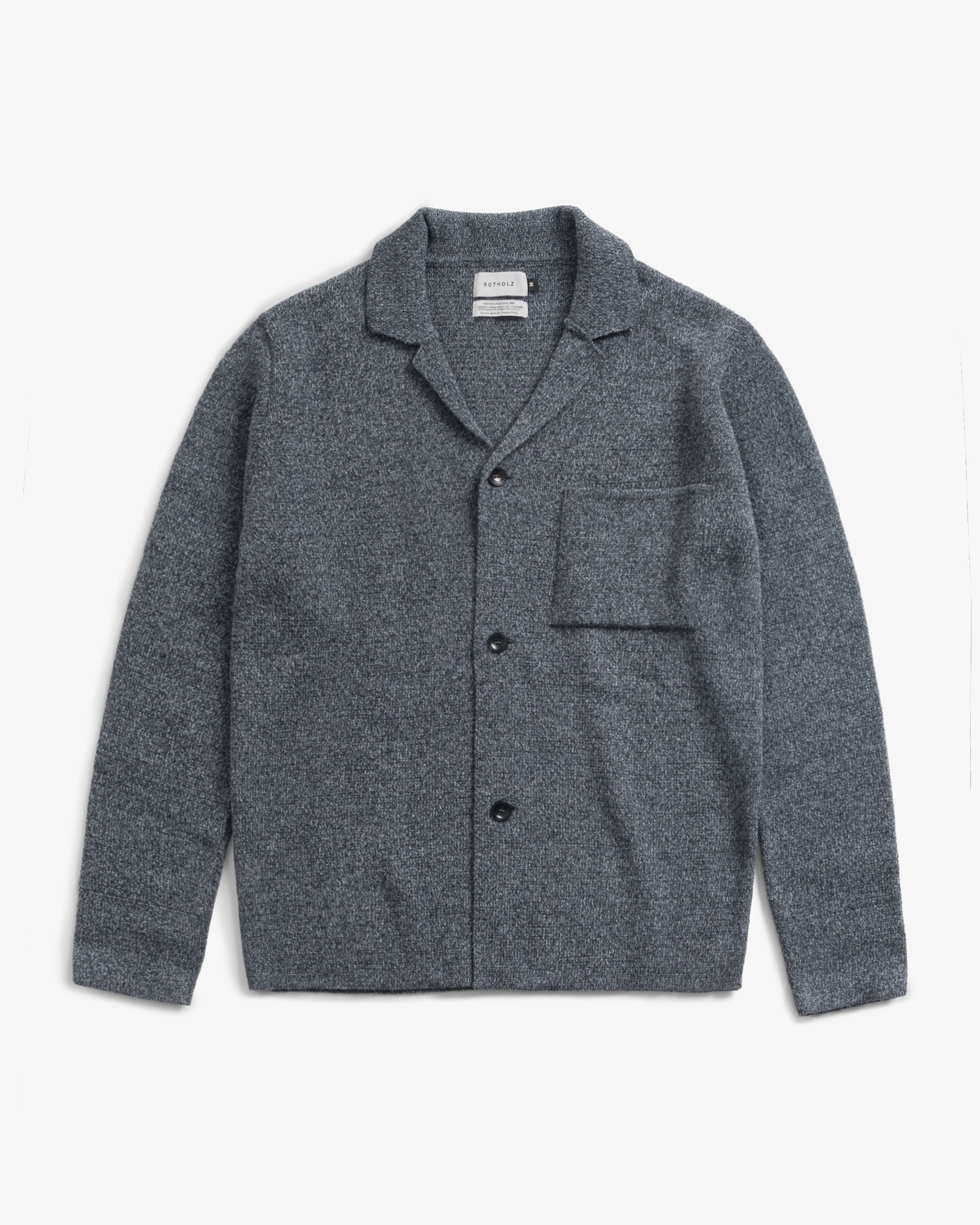 Strickjacke Recycelte Wolle - Grau Melange