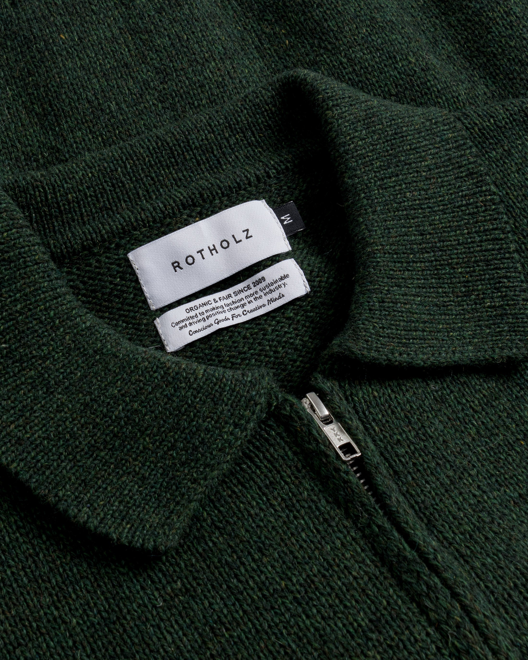 Polo Strickjacke Recycelte Wolle - Grün Meliert