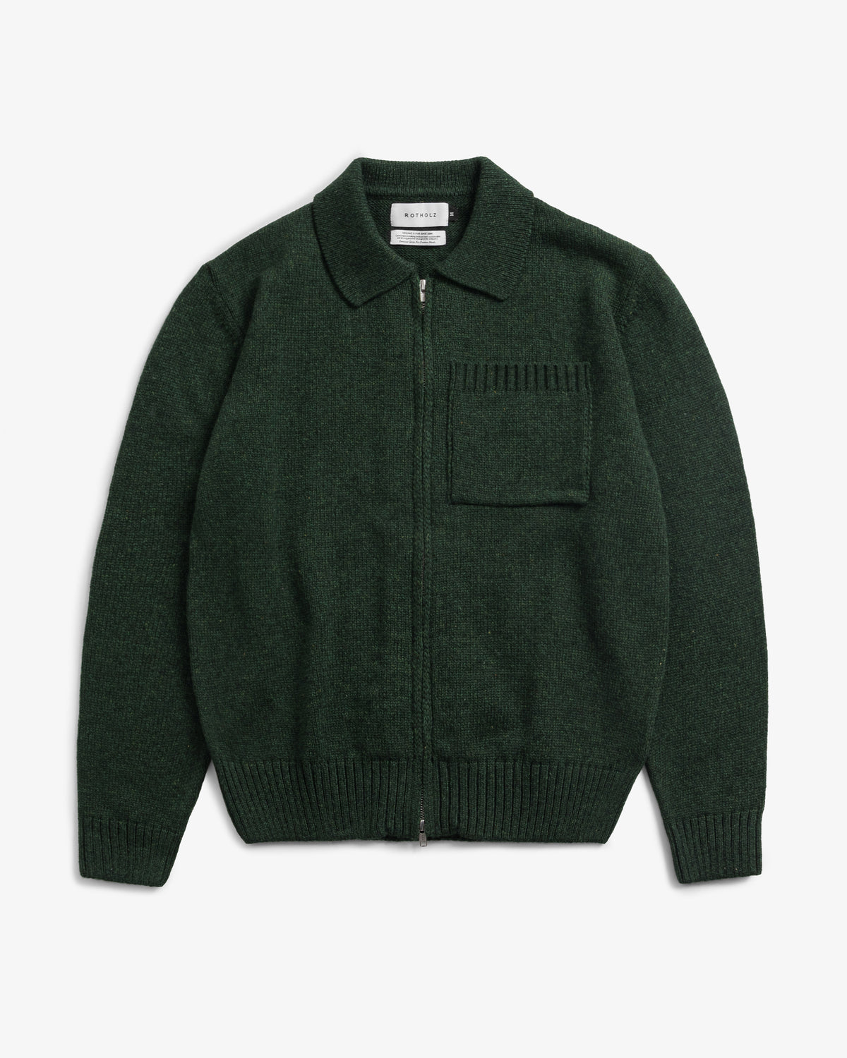 Polo Strickjacke Recycelte Wolle - Grün