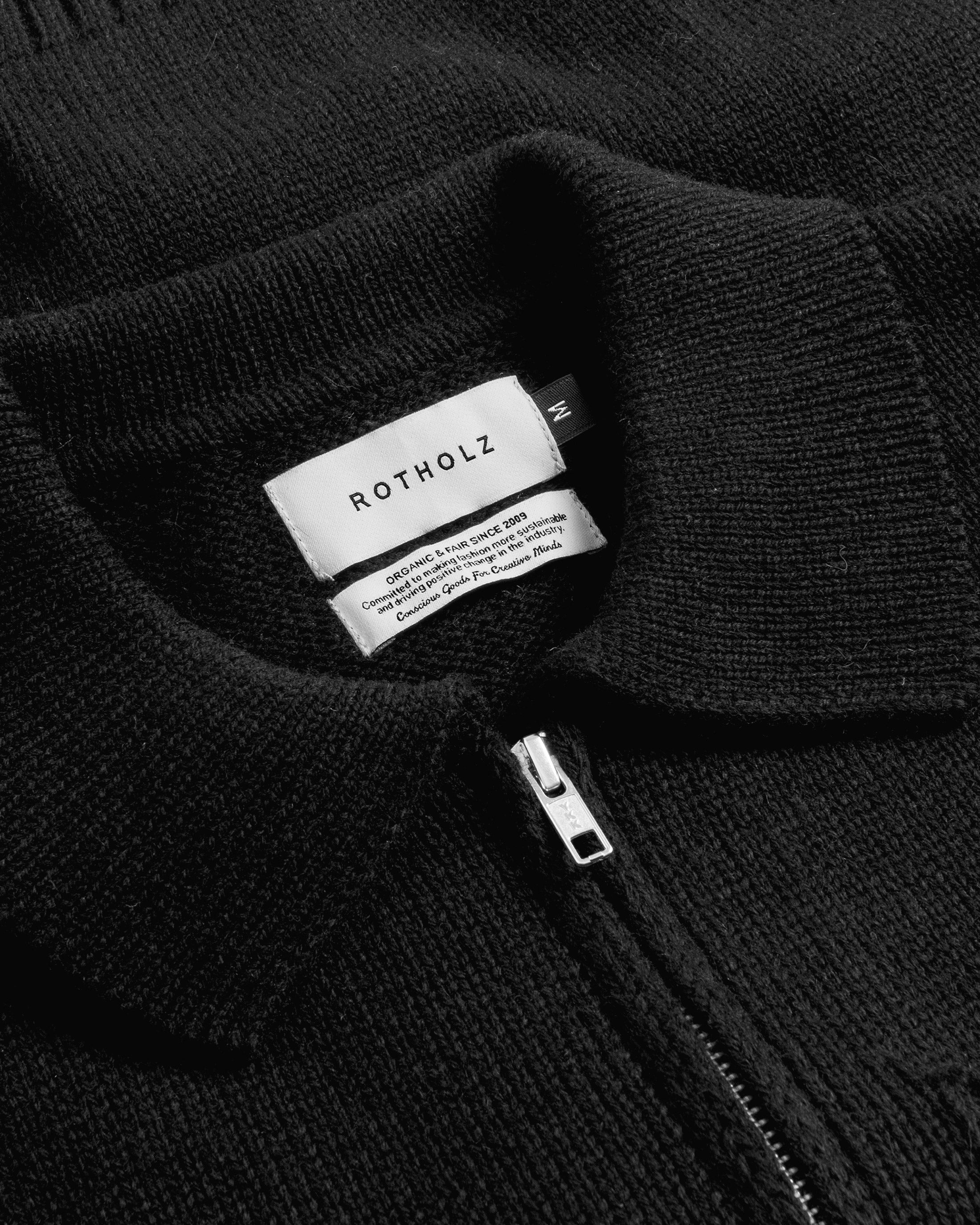 Polo Strickjacke Recycelte Wolle - Schwarz