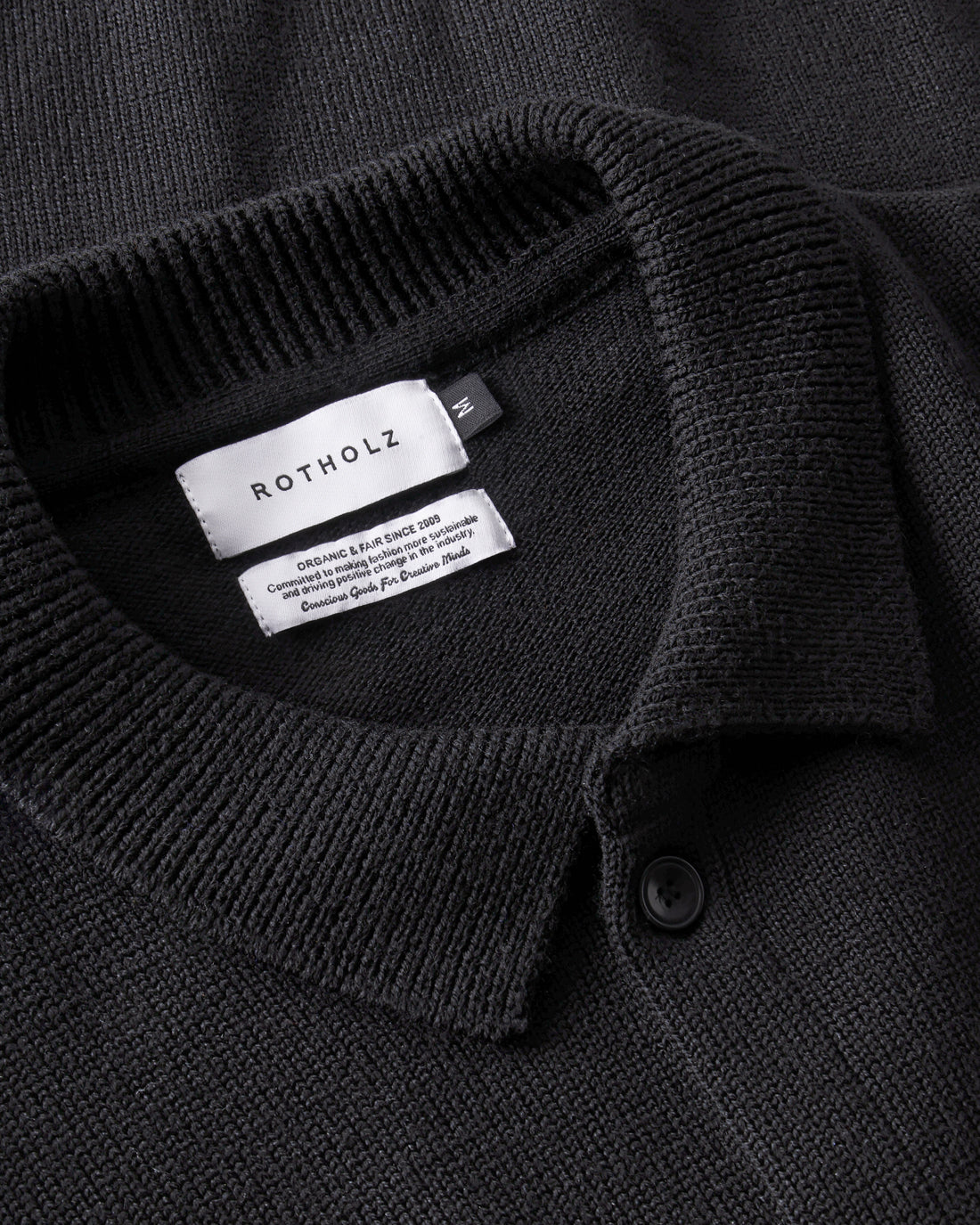 Strick Shirt Merinowolle - Schwarz