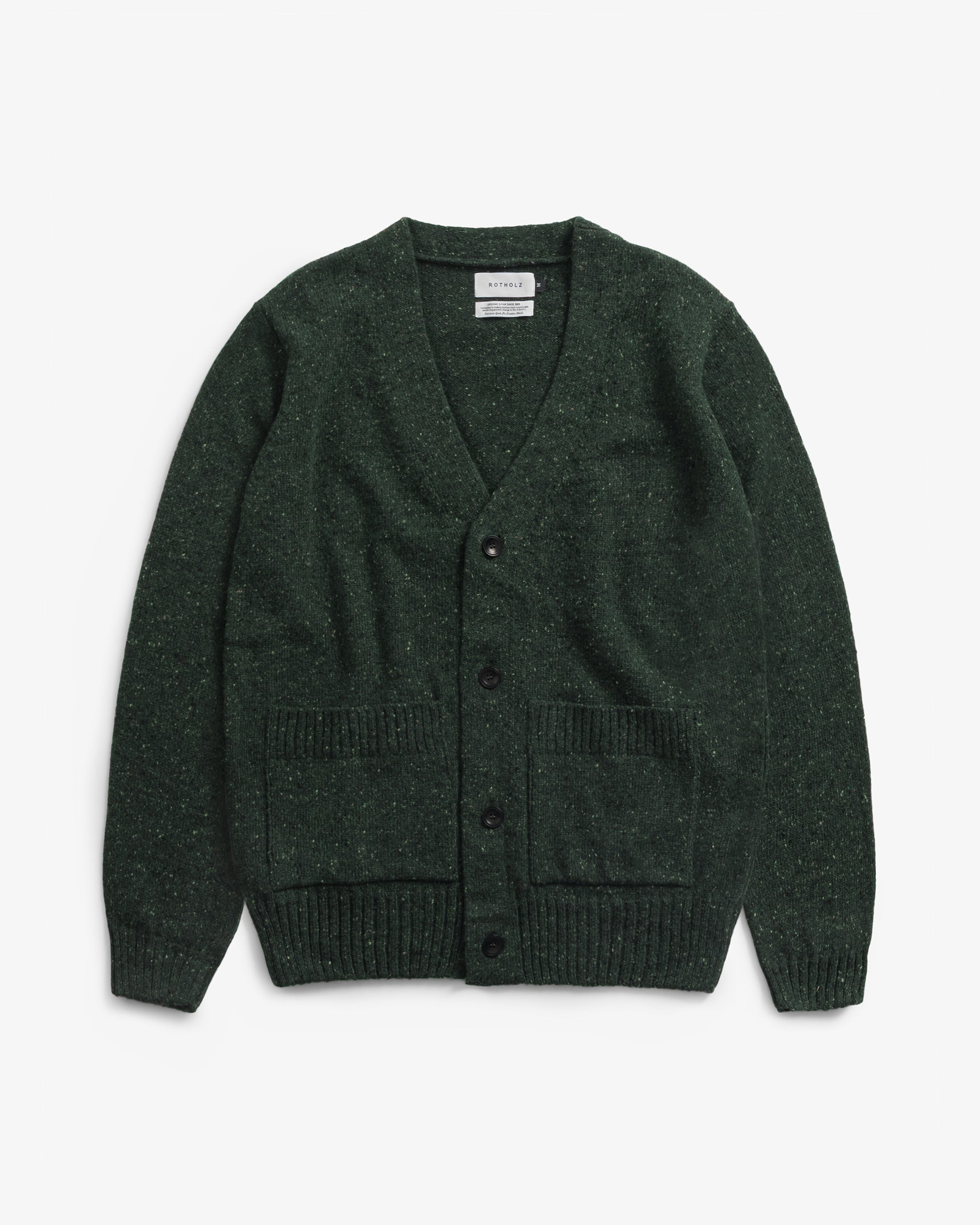 Strick Cardigan Merinowolle - Grün
