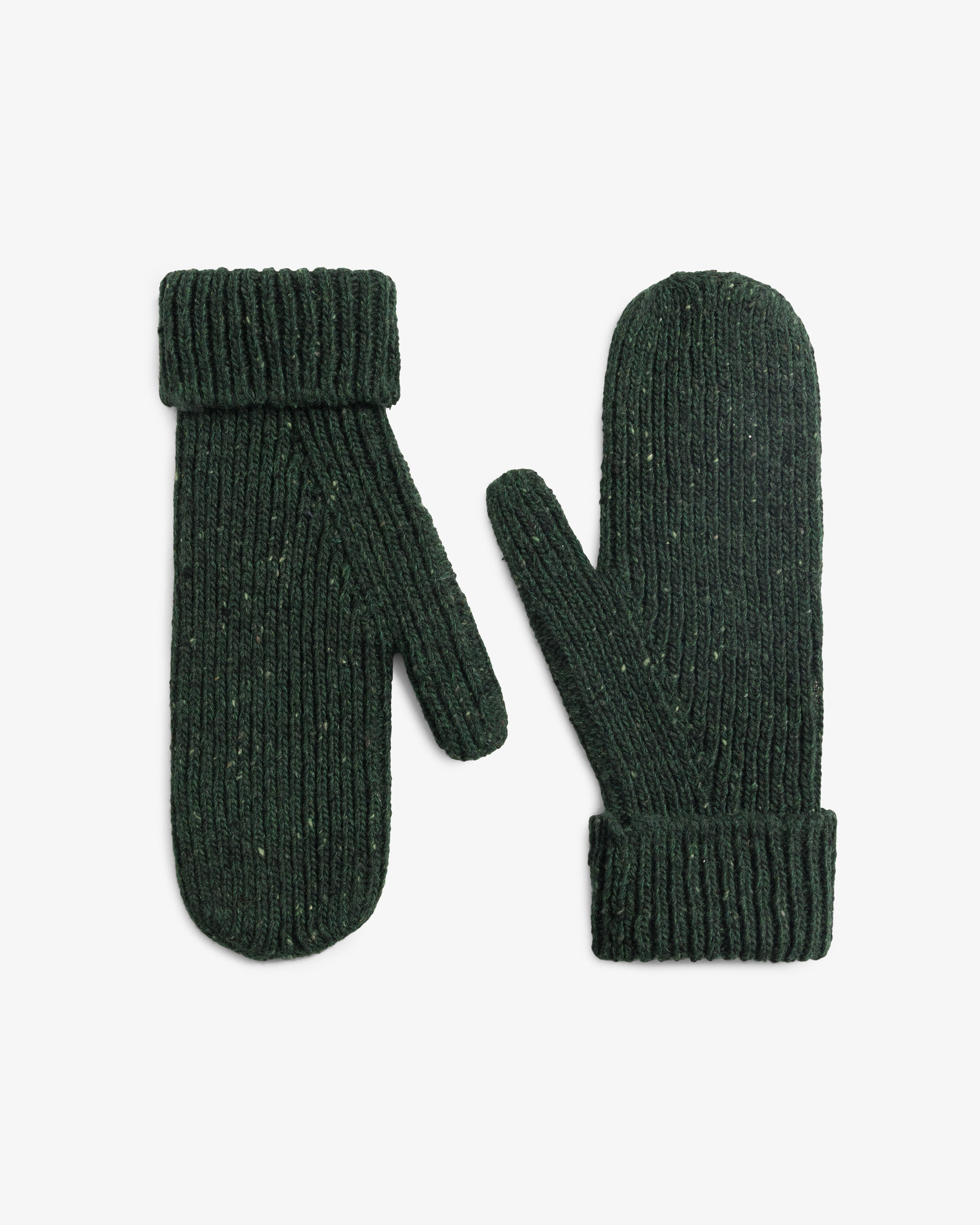 Gestrickte Handschuhe Merinowolle - Grün