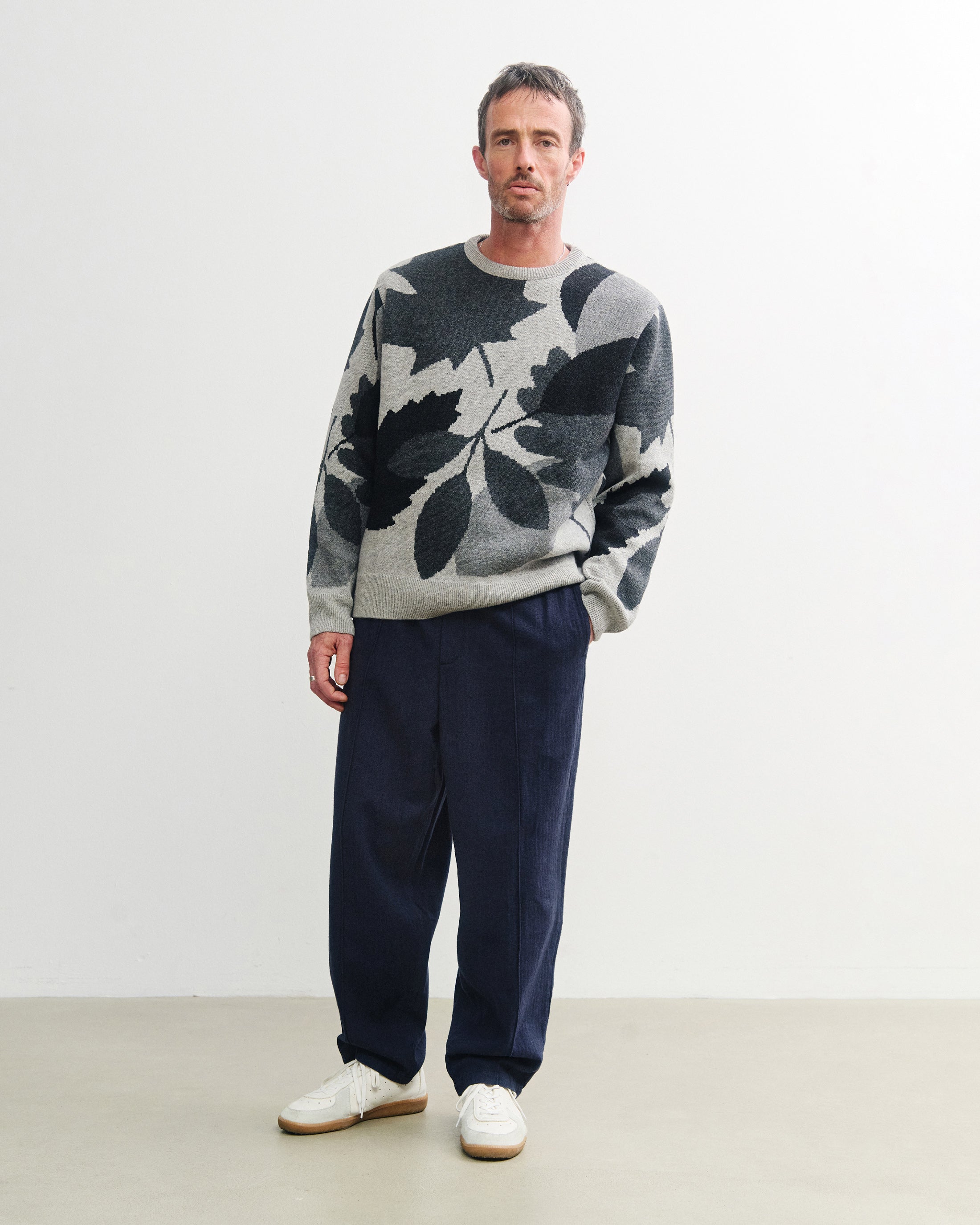 Strickpullover Recycelte Wolle - Grau