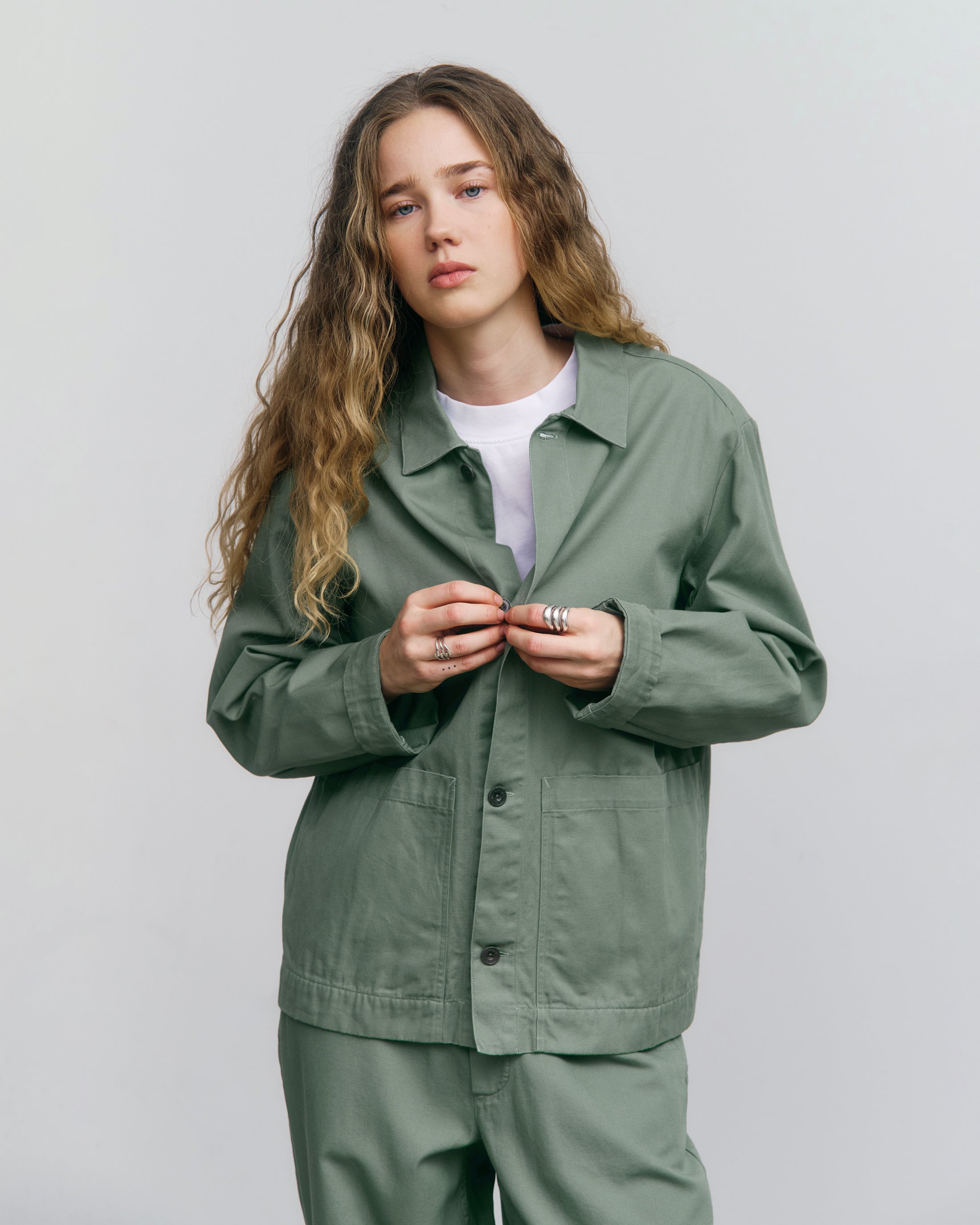 Leichte Workwear Jacke Bio Baumwolle - Grün