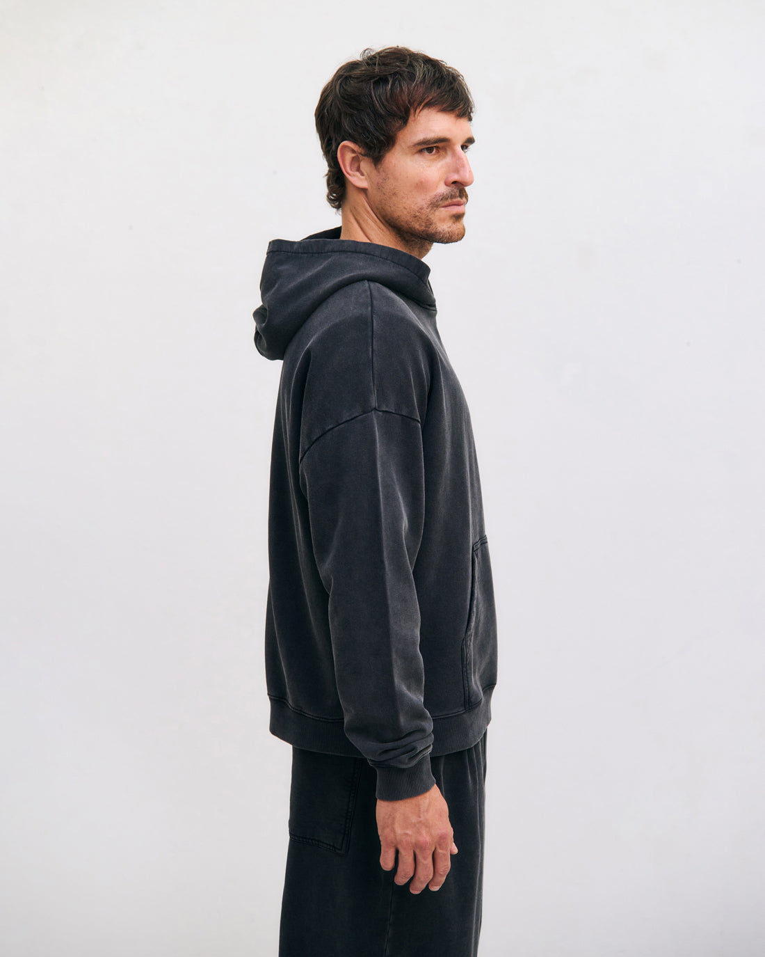 Logo Hoodie Bio Baumwolle - Washed Black