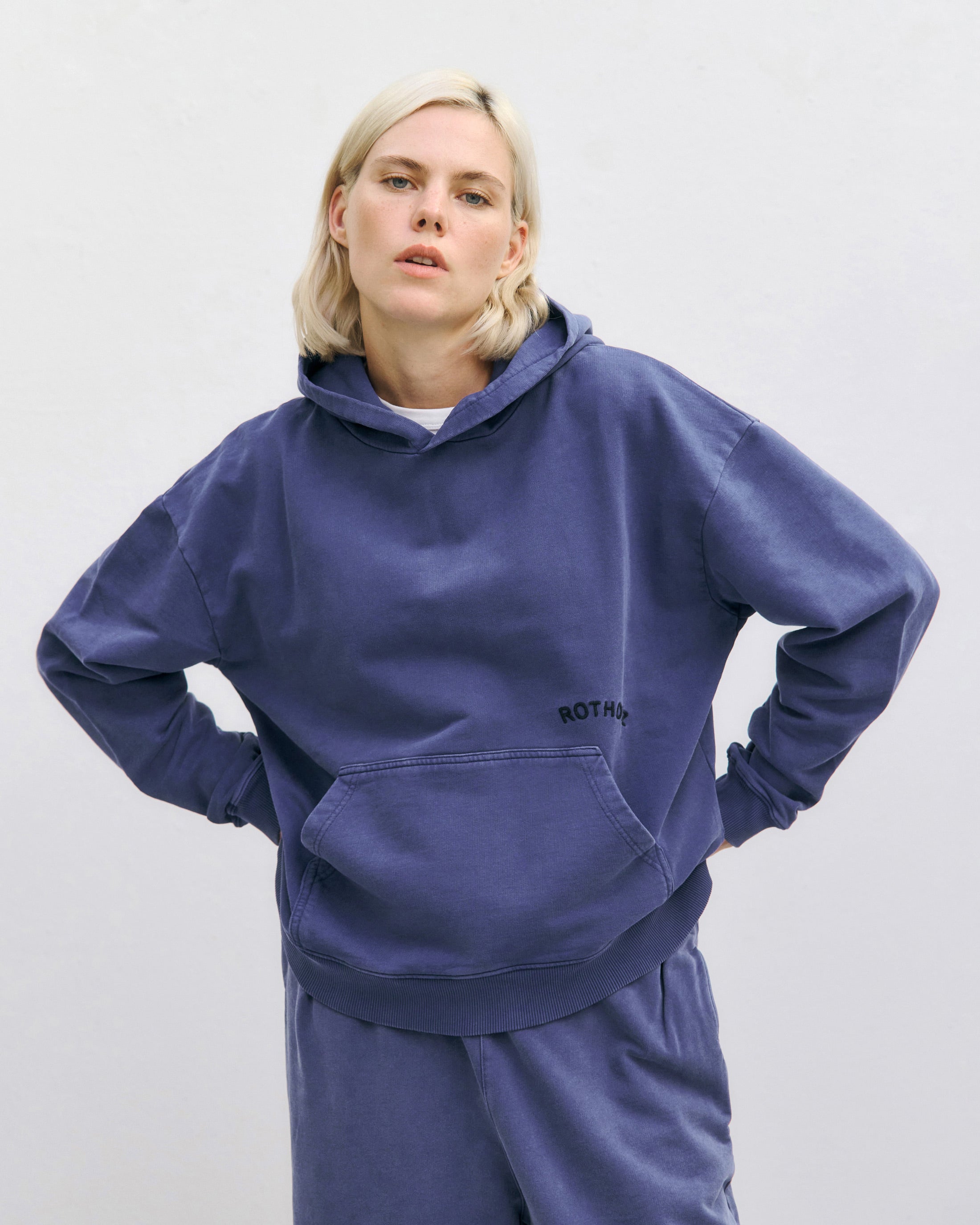 Logo Hoodie Bio Baumwolle - Blau