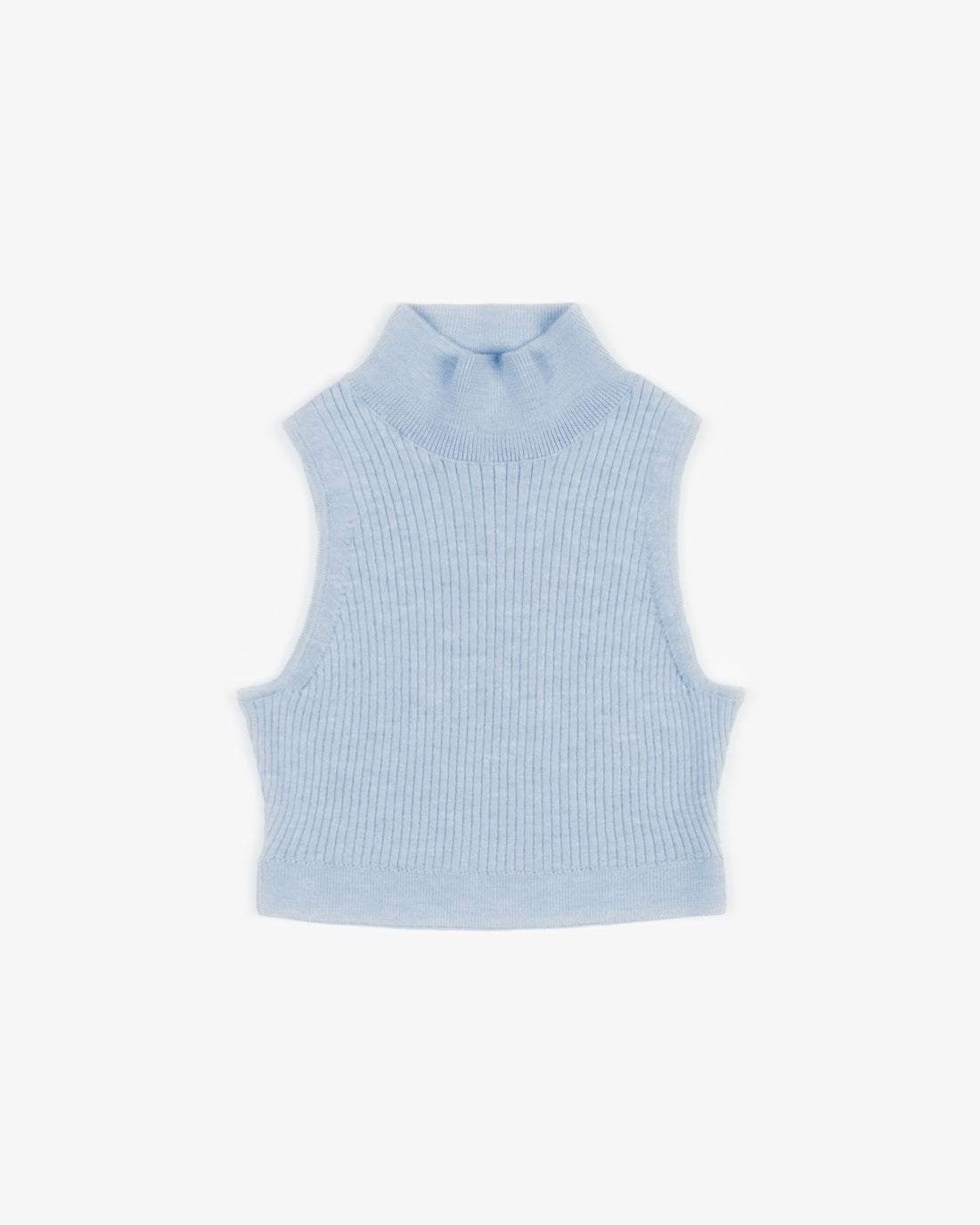 Strick Singlet Merinowolle - Hellblau