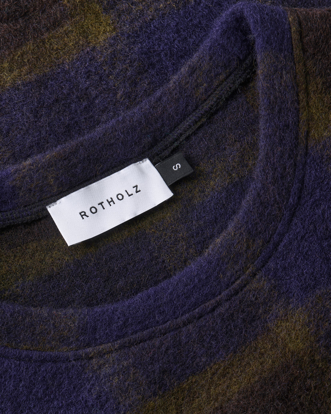 Lange Weste Bio Wollmischung - Lila Kariert