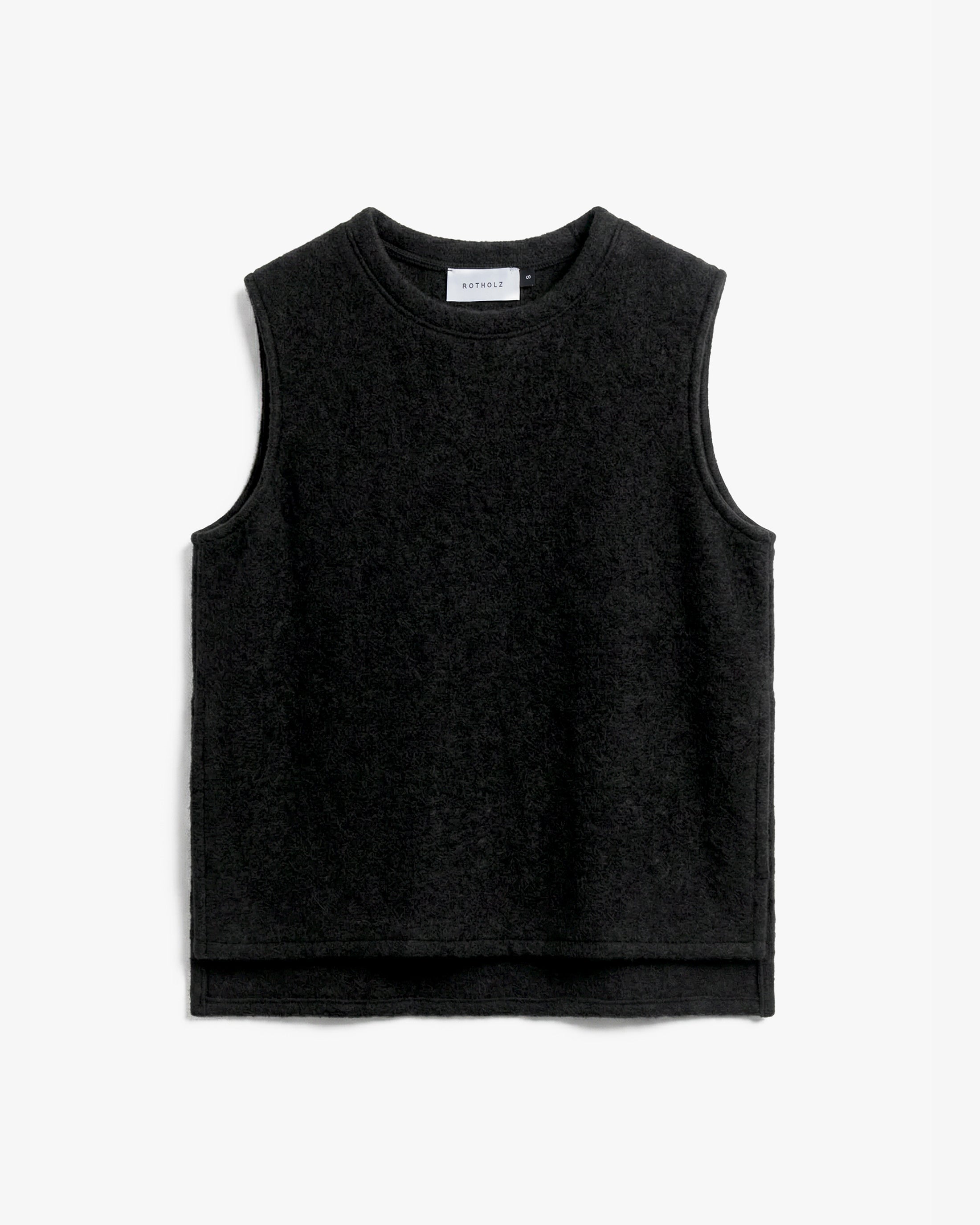 Lange Weste Bio Wolle - Schwarz
