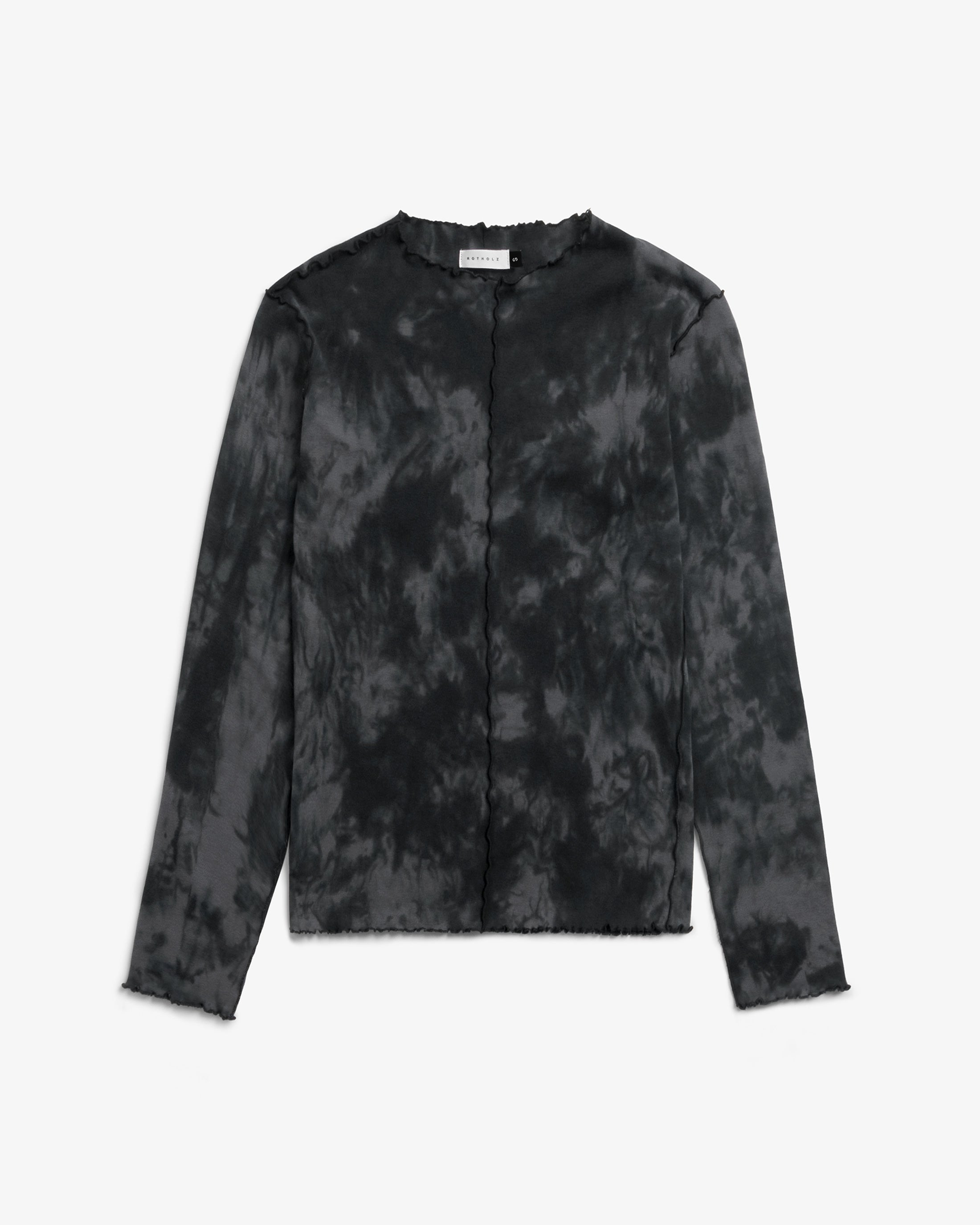 Pin-Tucked Long-Sleeve Bio Baumwolle - Batik Schwarz
