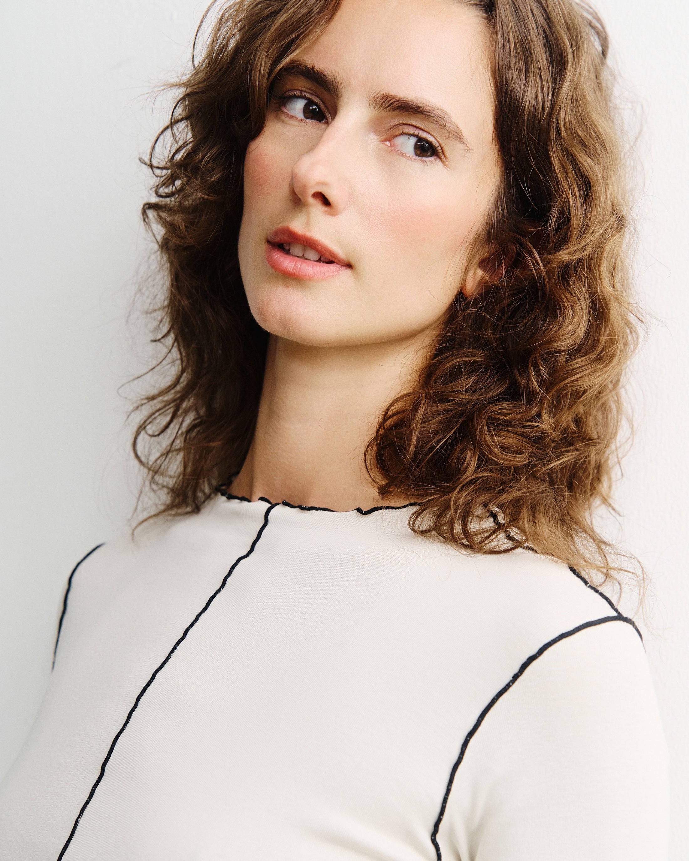 Pin-Tucked Long-Sleeve - Weiß