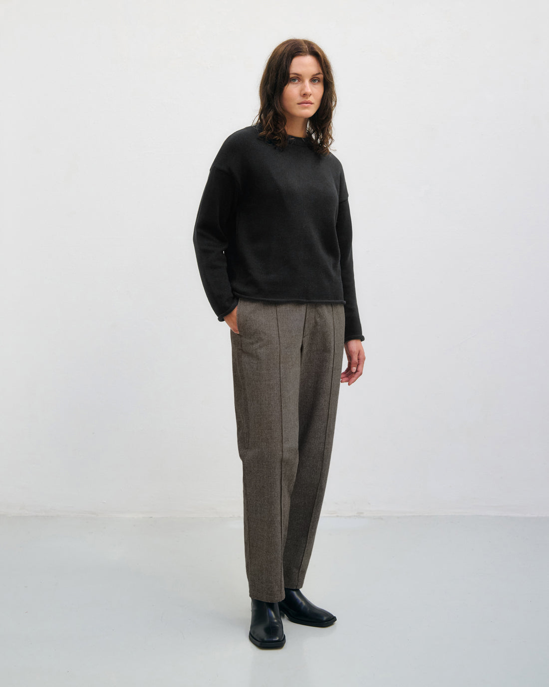 Oversize Strickpullover - Schwarz