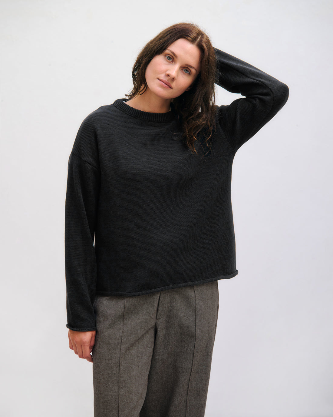 Oversize Strickpullover - Schwarz