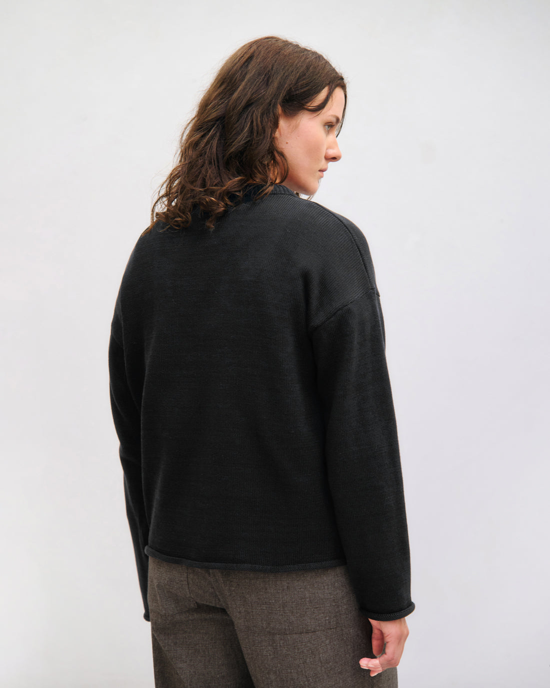 Oversize Strickpullover - Schwarz