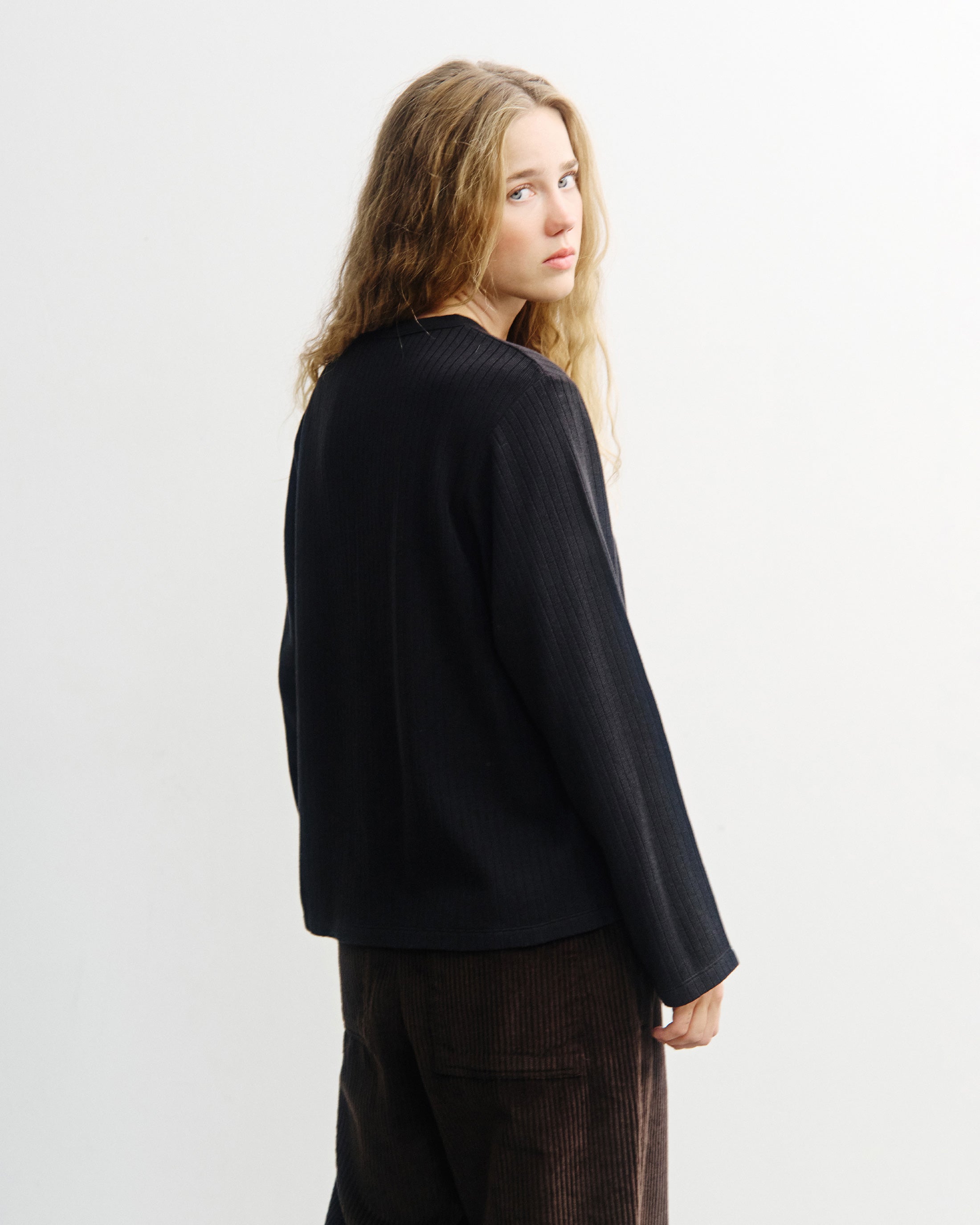Oversize Longsleeve Bio Baumwolle - Schwarz