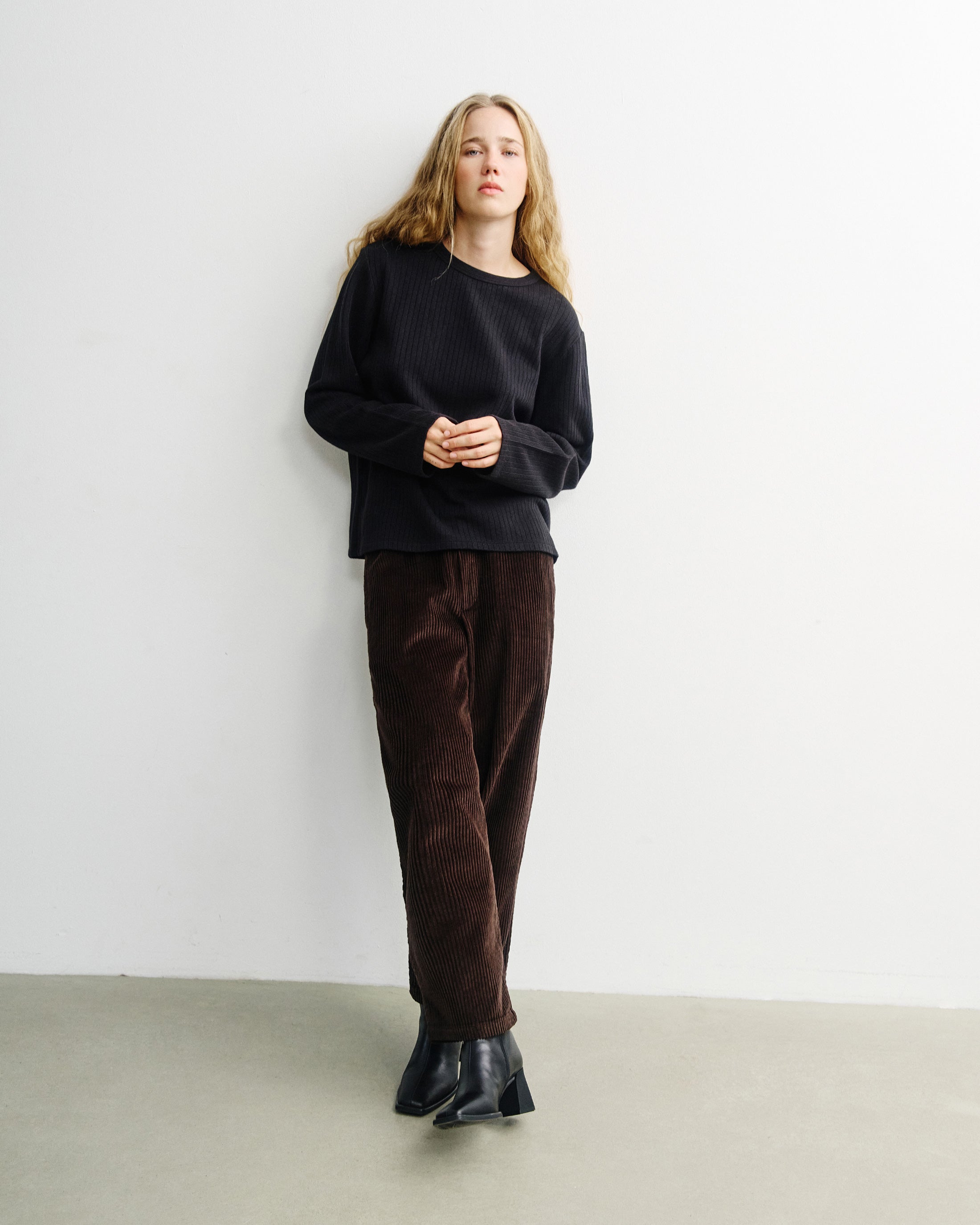 Oversize Longsleeve Bio Baumwolle - Schwarz
